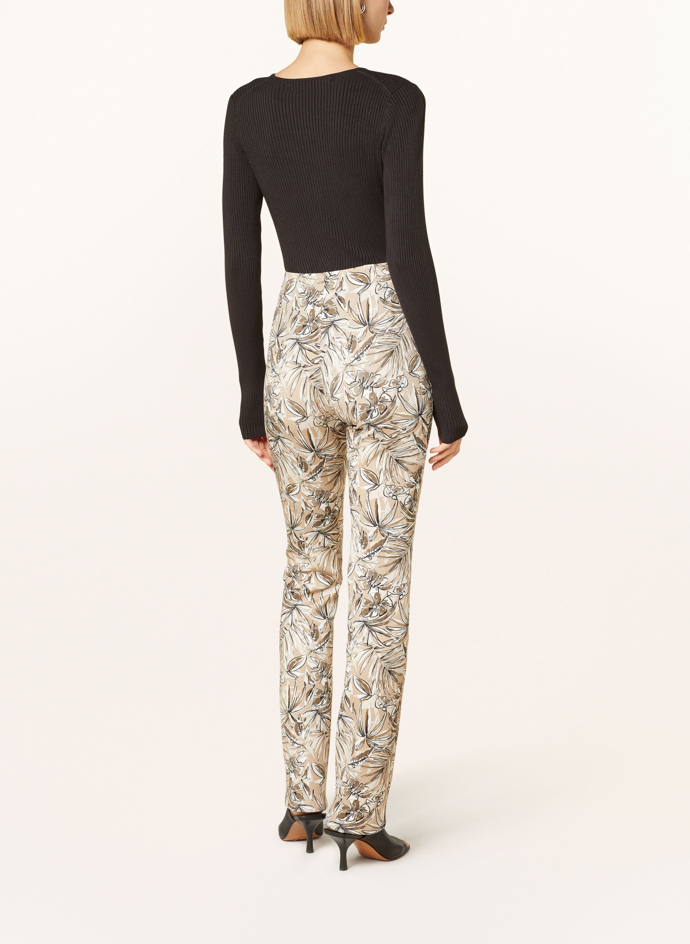MARC CAIN Trousers FREDERICA, Color: LIGHT BROWN/ WHITE/ DARK BROWN (Image 3)