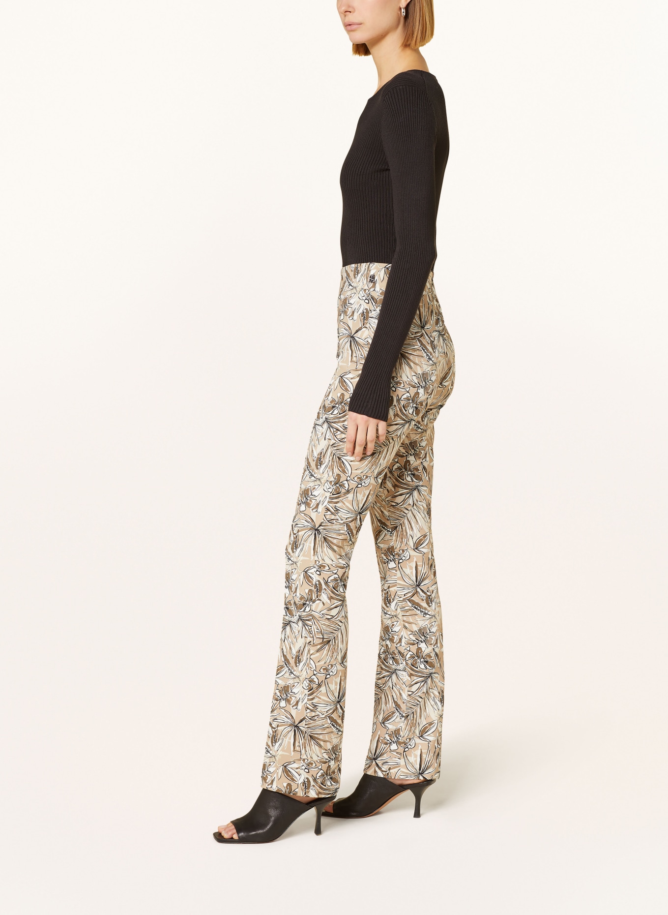 MARC CAIN Trousers FREDERICA, Color: LIGHT BROWN/ WHITE/ DARK BROWN (Image 4)