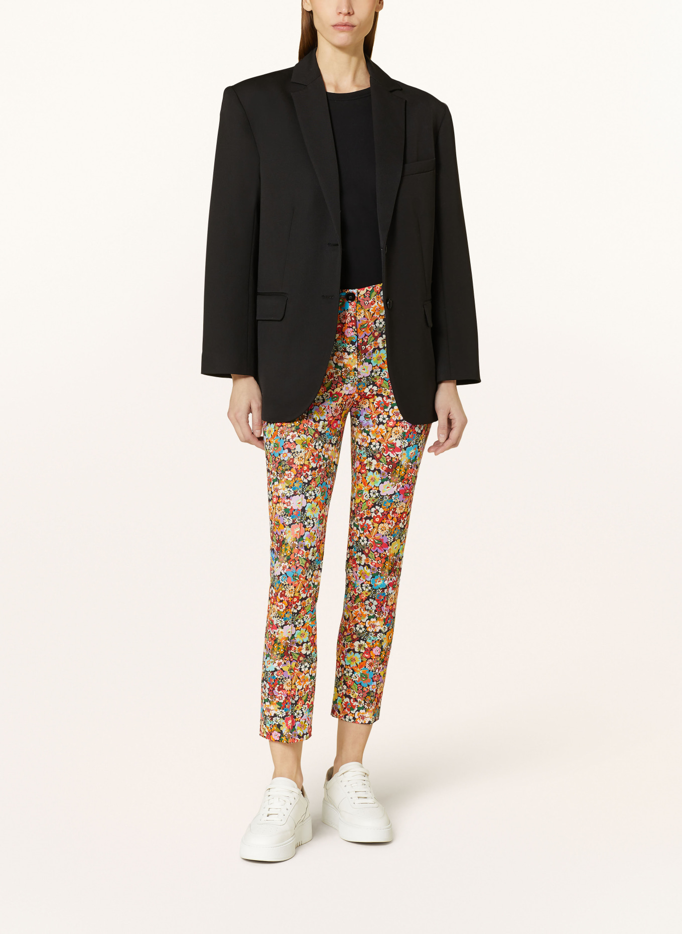 MARC CAIN 7/8 trousers SYDNEY, Color: BLACK/ RED/ TURQUOISE (Image 2)