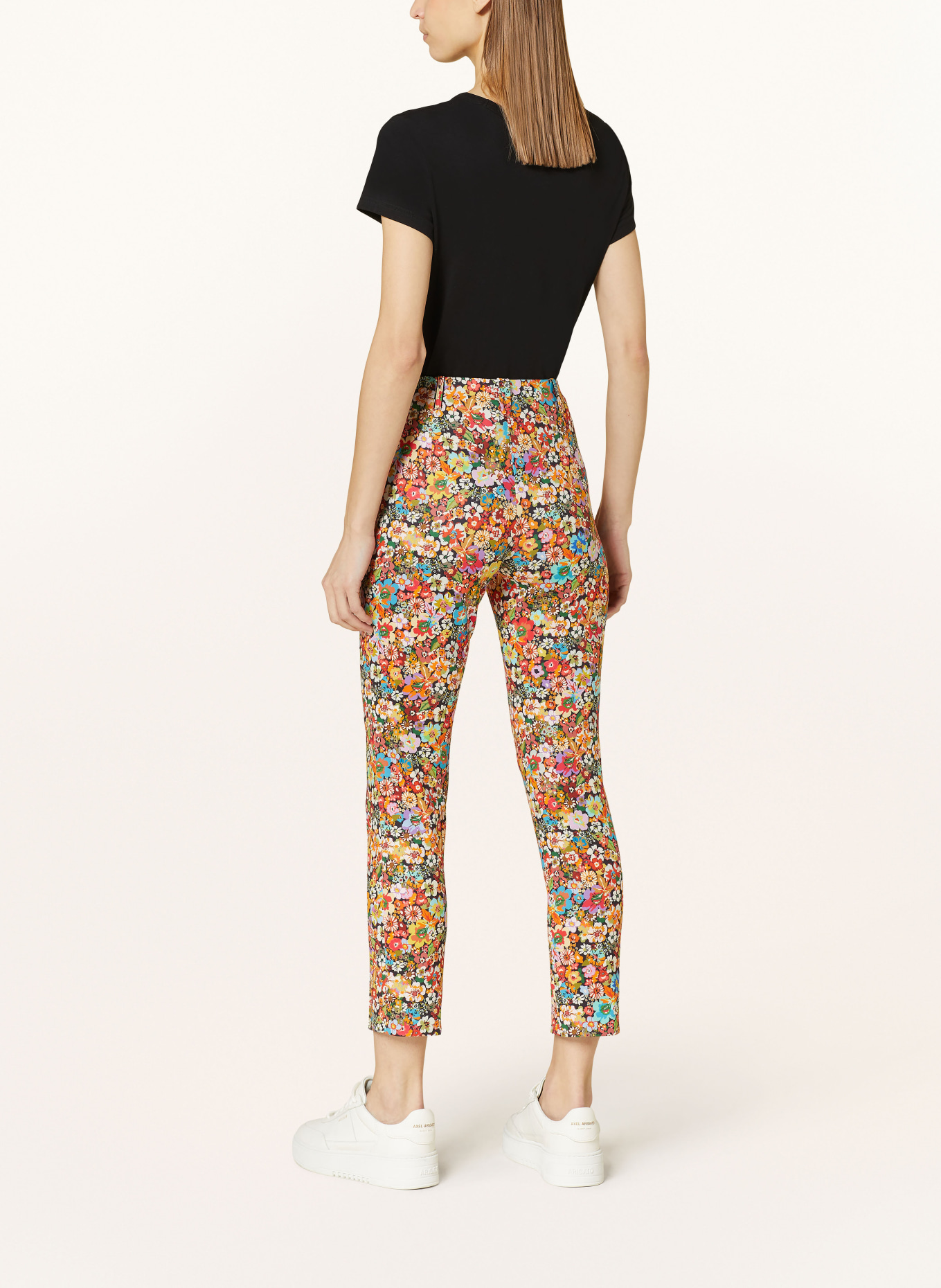 MARC CAIN 7/8 trousers SYDNEY, Color: BLACK/ RED/ TURQUOISE (Image 3)