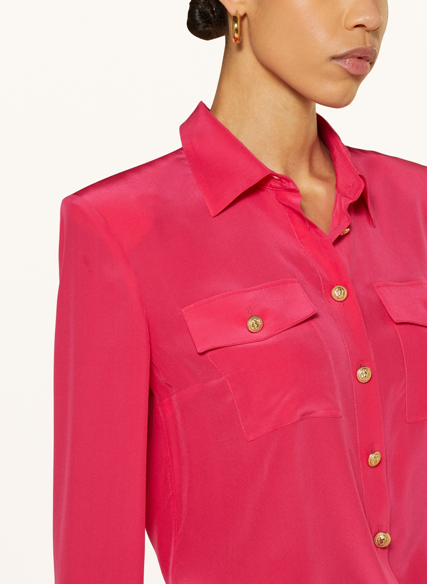 BALMAIN Shirt blouse in silk, Color: FUCHSIA (Image 4)