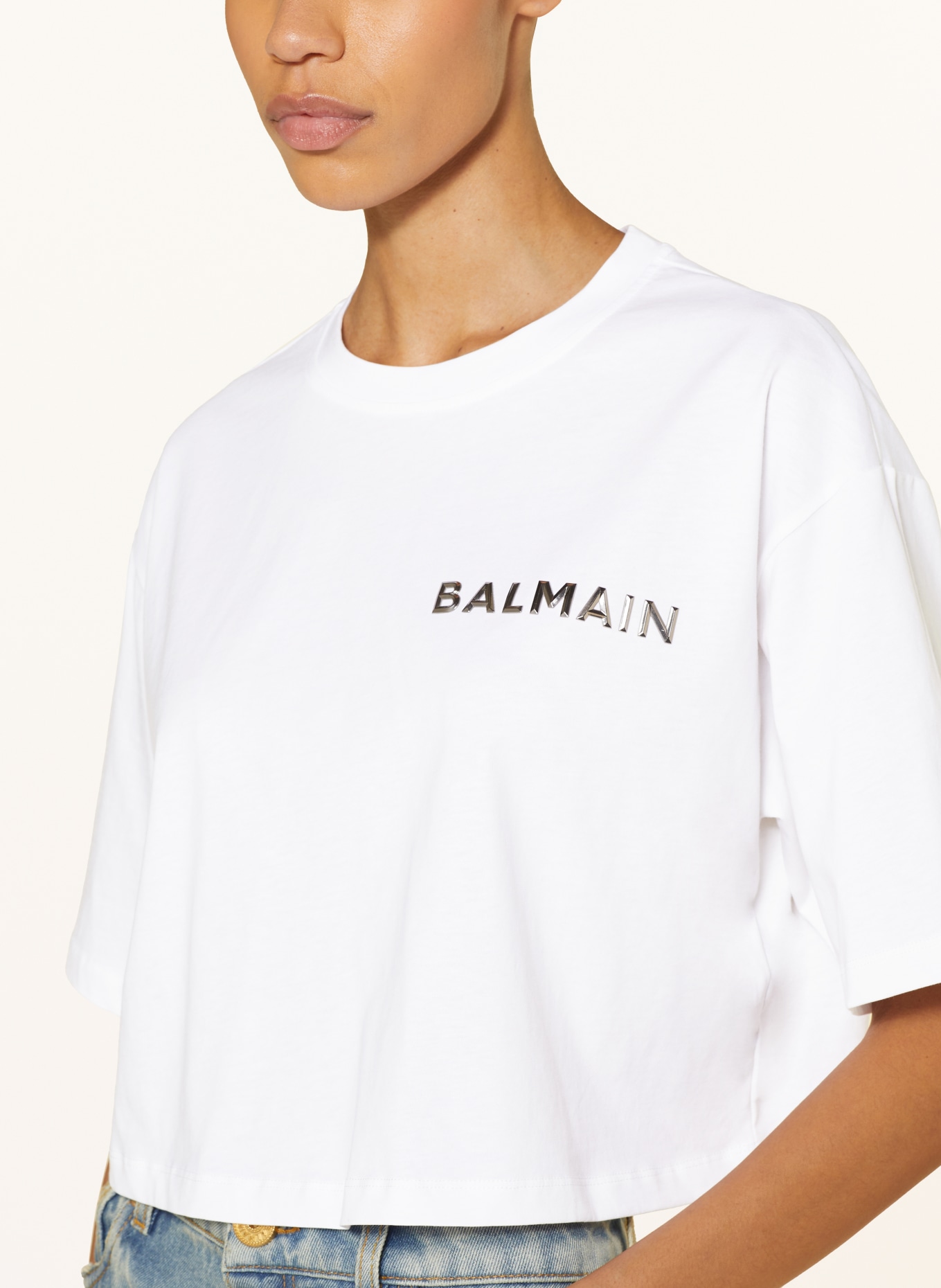 BALMAIN Cropped shirt, Color: WHITE (Image 4)