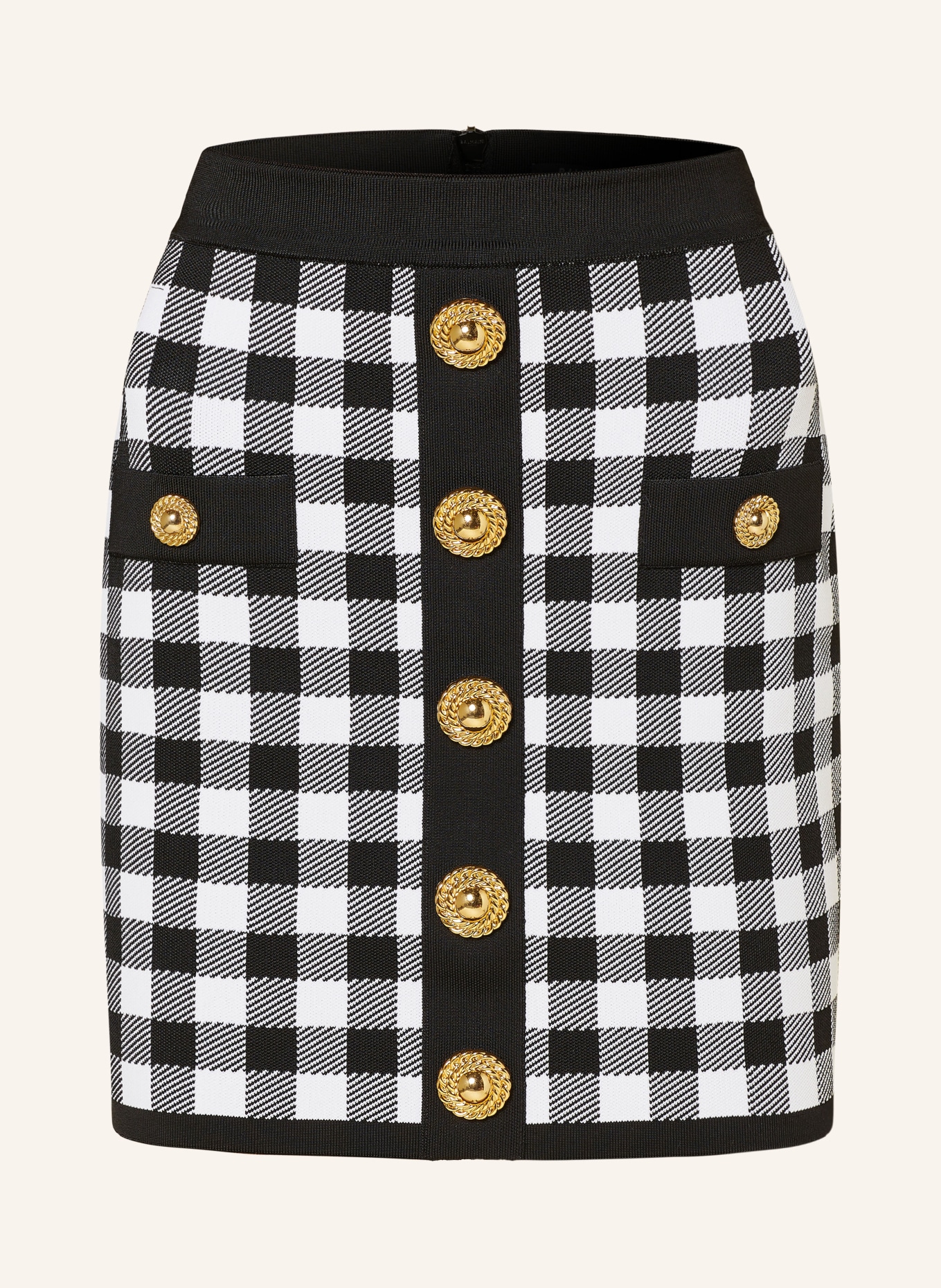 BALMAIN Knit skirt, Color: BLACK/ WHITE (Image 1)