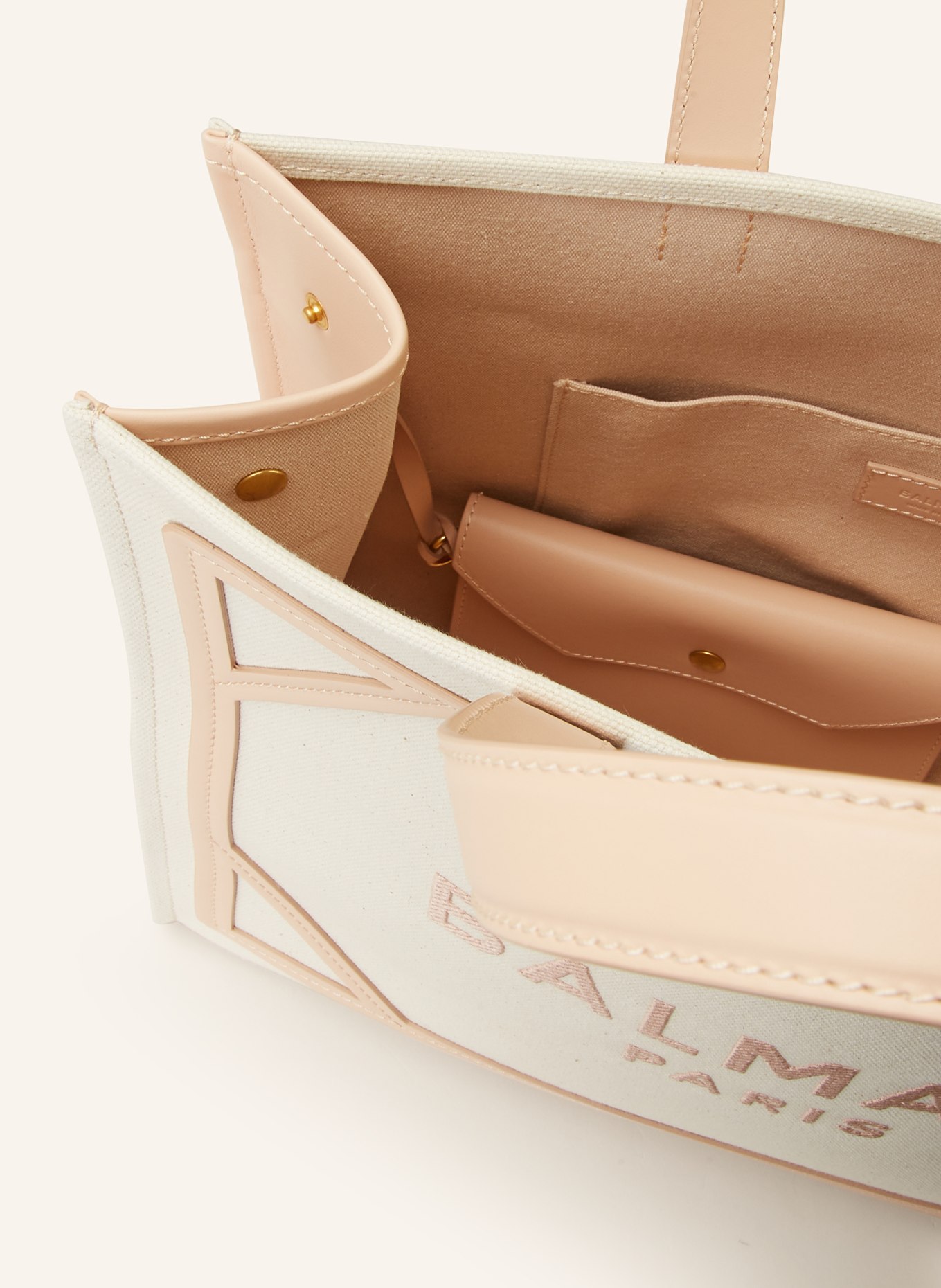 BALMAIN Shopper B-ARMY 42 with pouch, Color: CREAM/ ROSE (Image 3)
