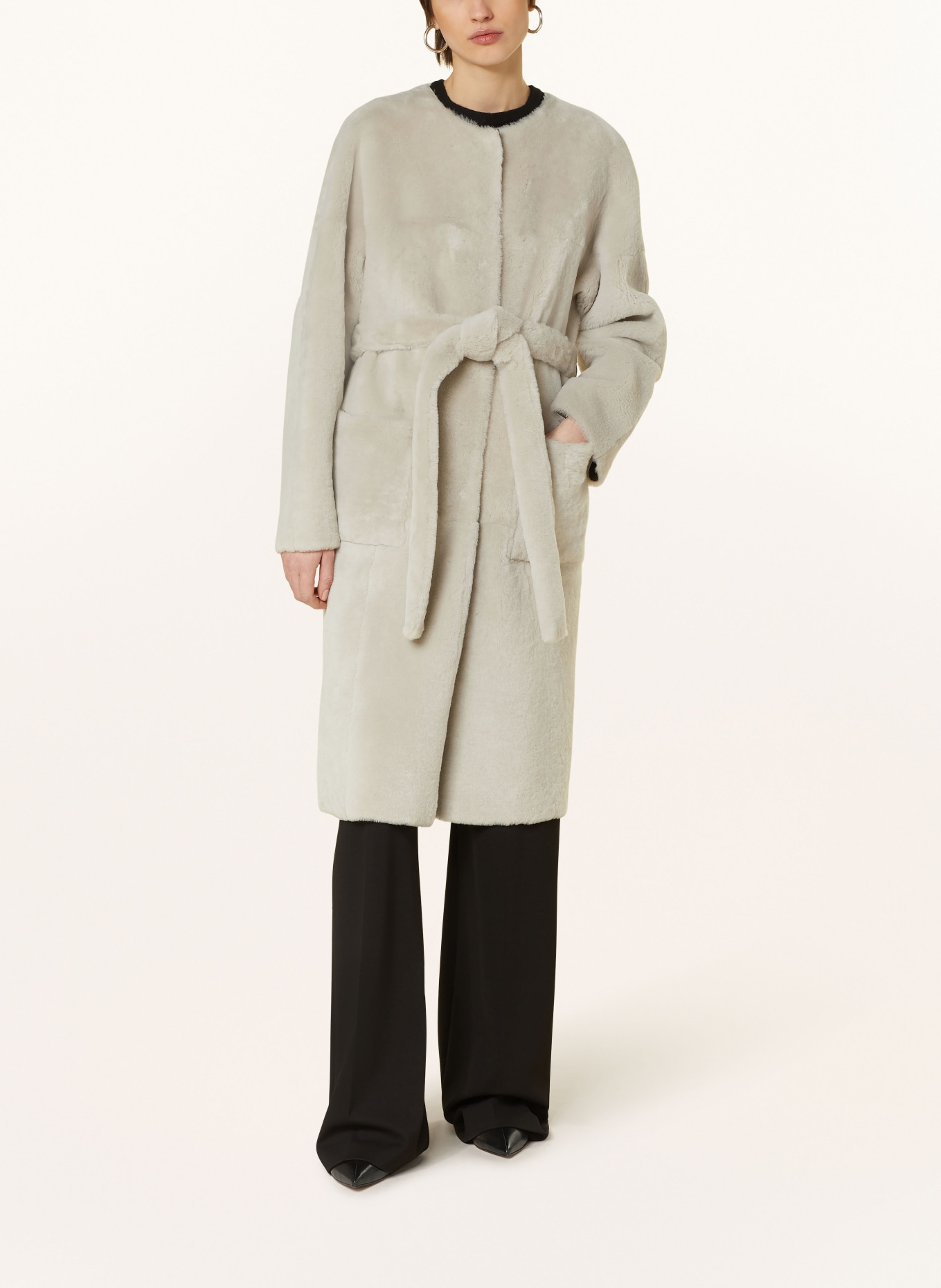 MRS & HUGS Reversible lambskin coat, Color: TAUPE (Image 3)