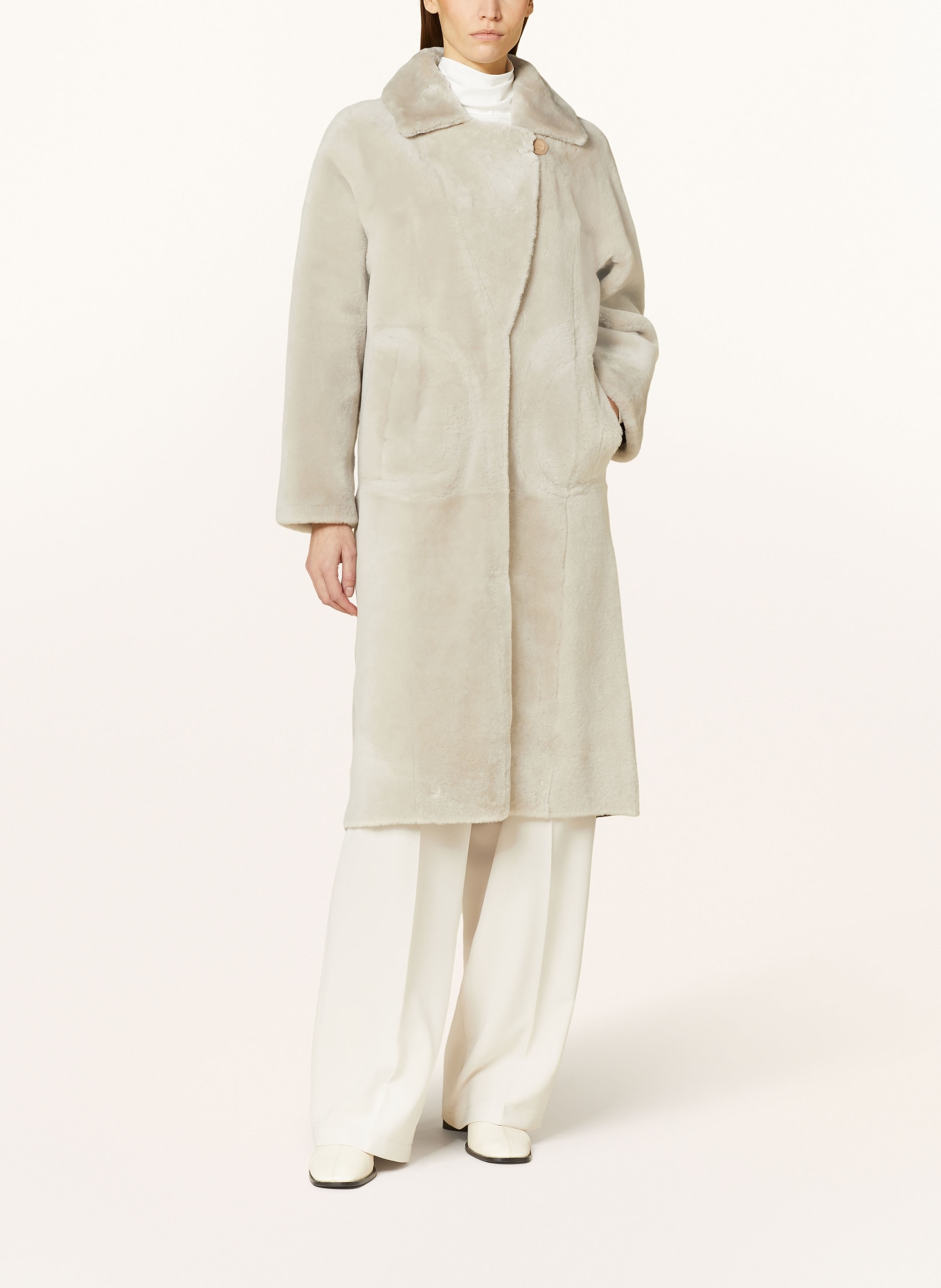 MRS & HUGS Reversible lambskin coat, Color: TAUPE (Image 2)