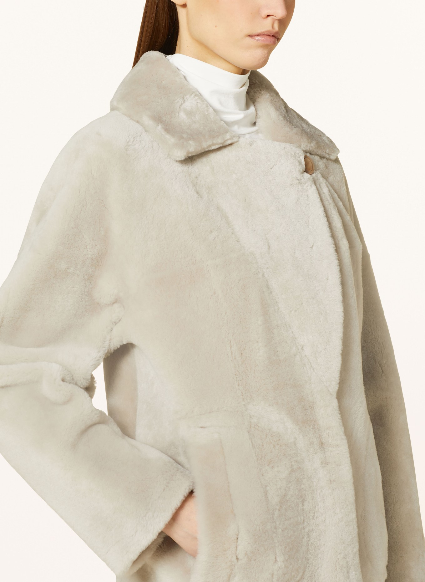 MRS & HUGS Reversible lambskin coat, Color: TAUPE (Image 5)