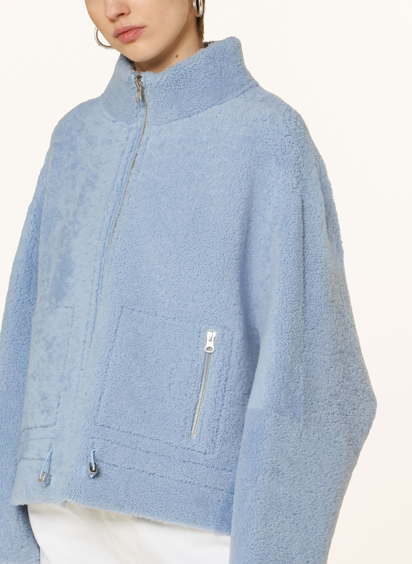 MRS & HUGS Reversible lambskin jacket, Color: LIGHT BLUE (Image 5)