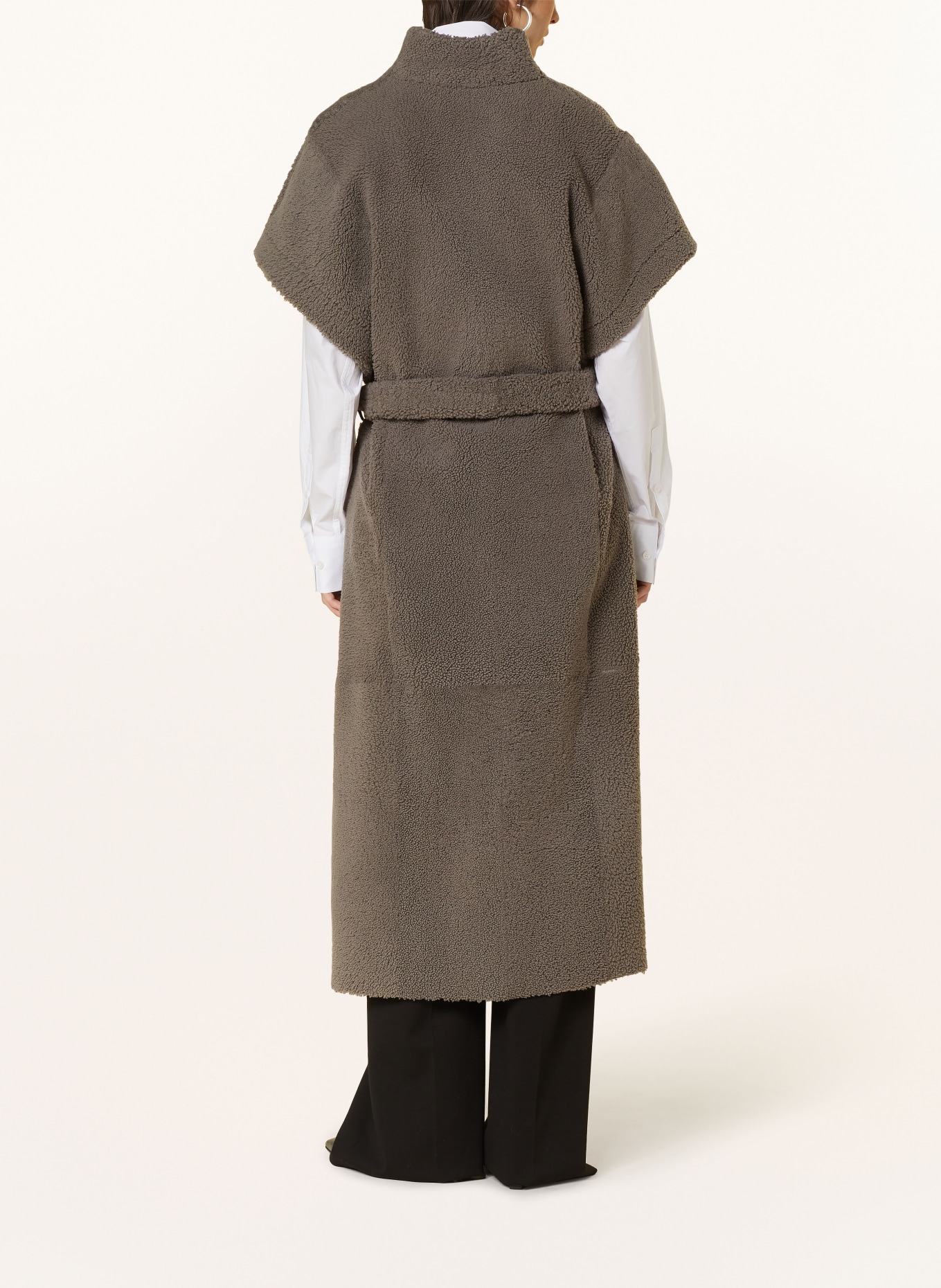 MRS & HUGS Oboustranný kabát z jehněčí kožešiny, Barva: ŠEDÁ (Obrázek 4)
