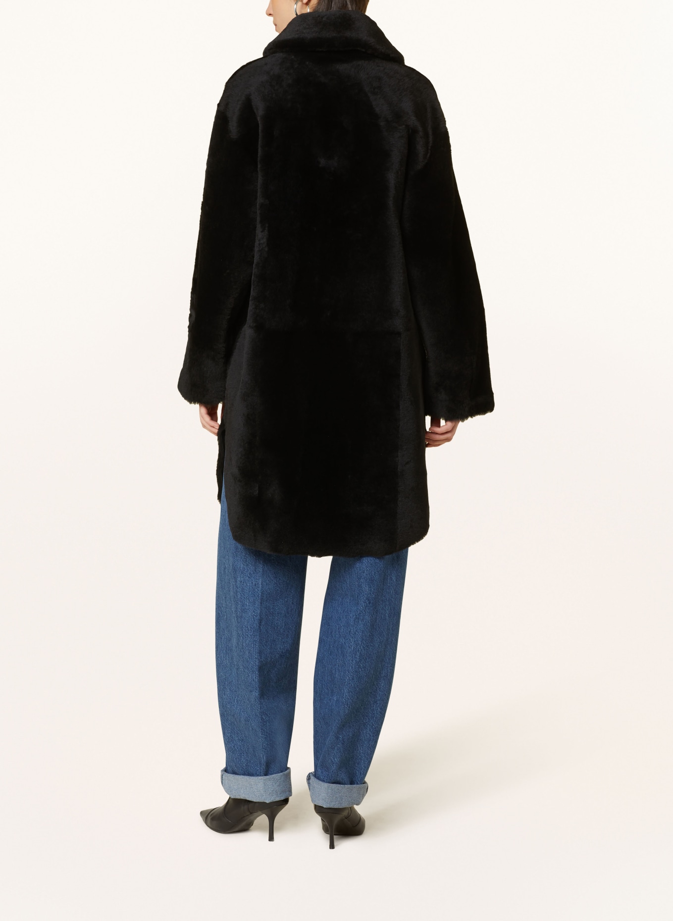 MRS & HUGS Reversible lambskin coat, Color: BLACK (Image 4)