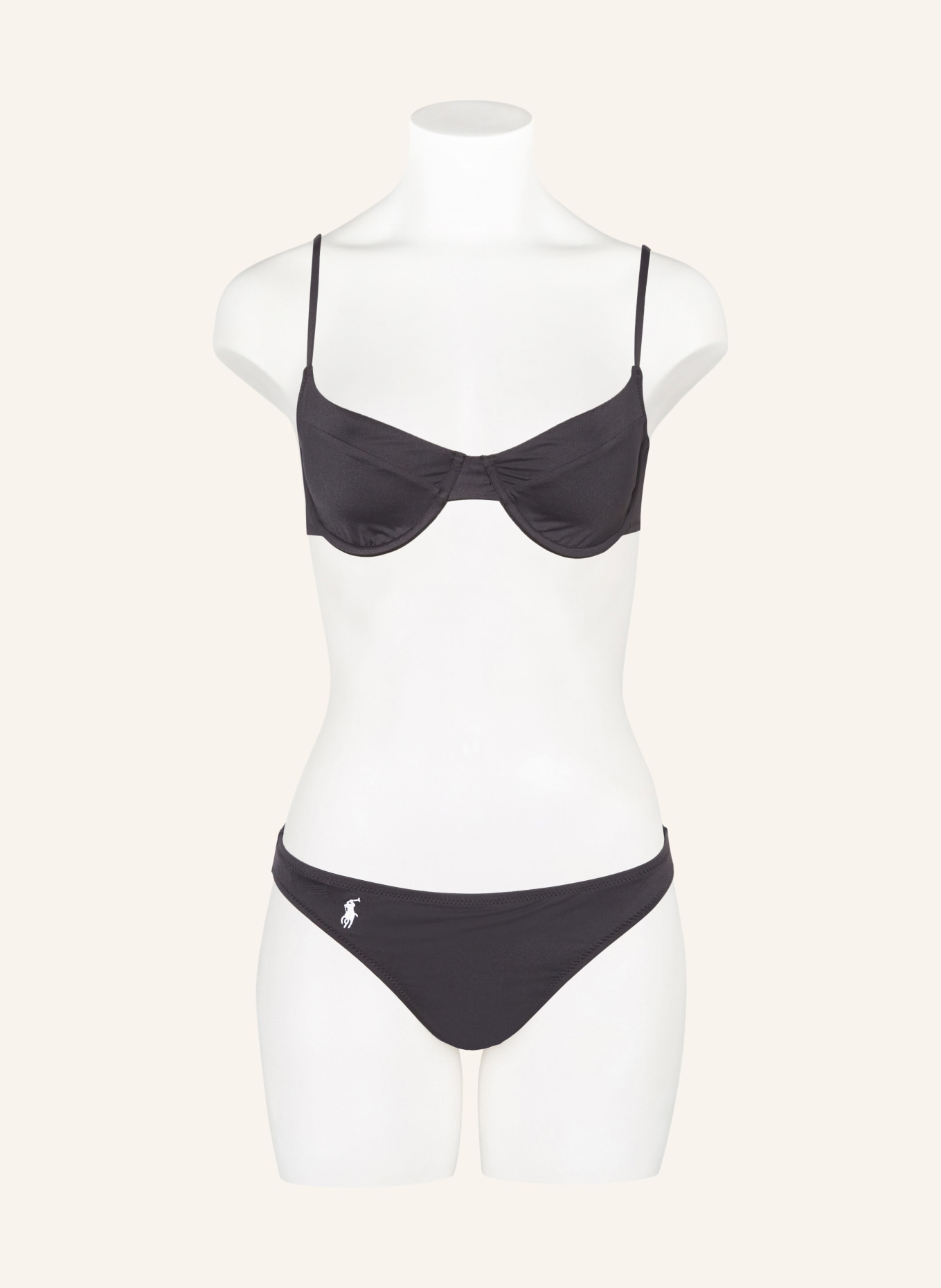 POLO RALPH LAUREN Underwired bikini top SIGNATURE SOLIDS, Color: BLACK (Image 2)