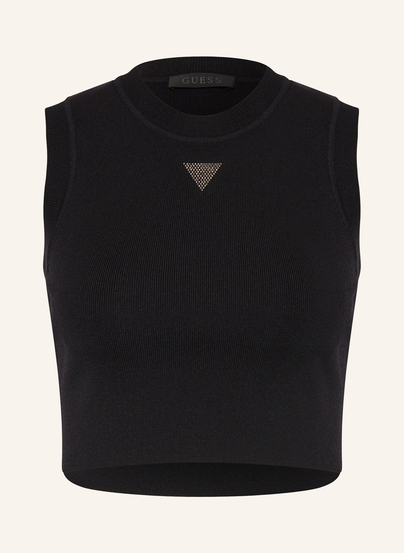 GUESS Knit top ALEXIA with decorative gems, Color: BLACK (Image 1)