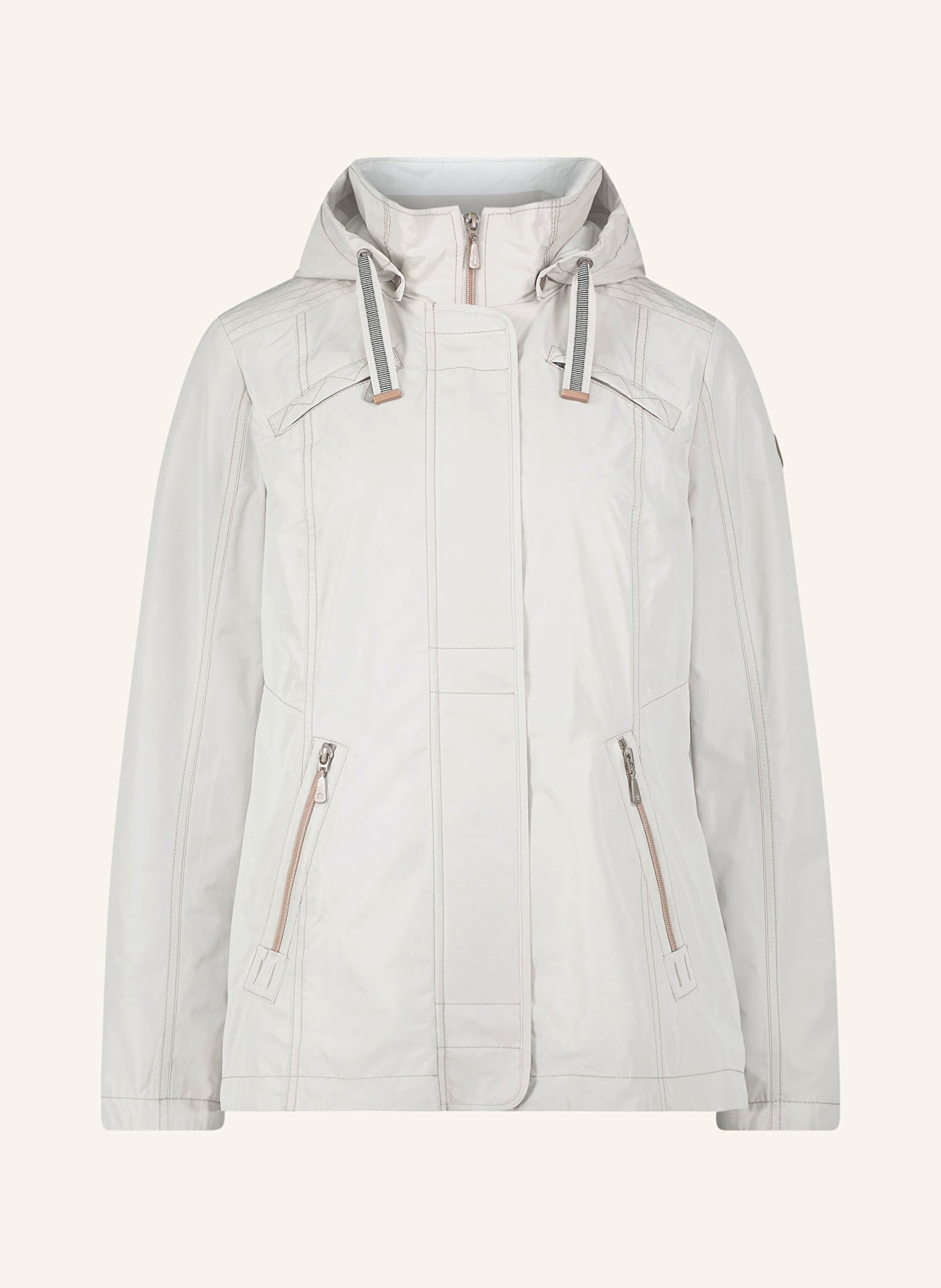 GIL BRET Rain jacket with detachable hood, Color: LIGHT GRAY (Image 1)