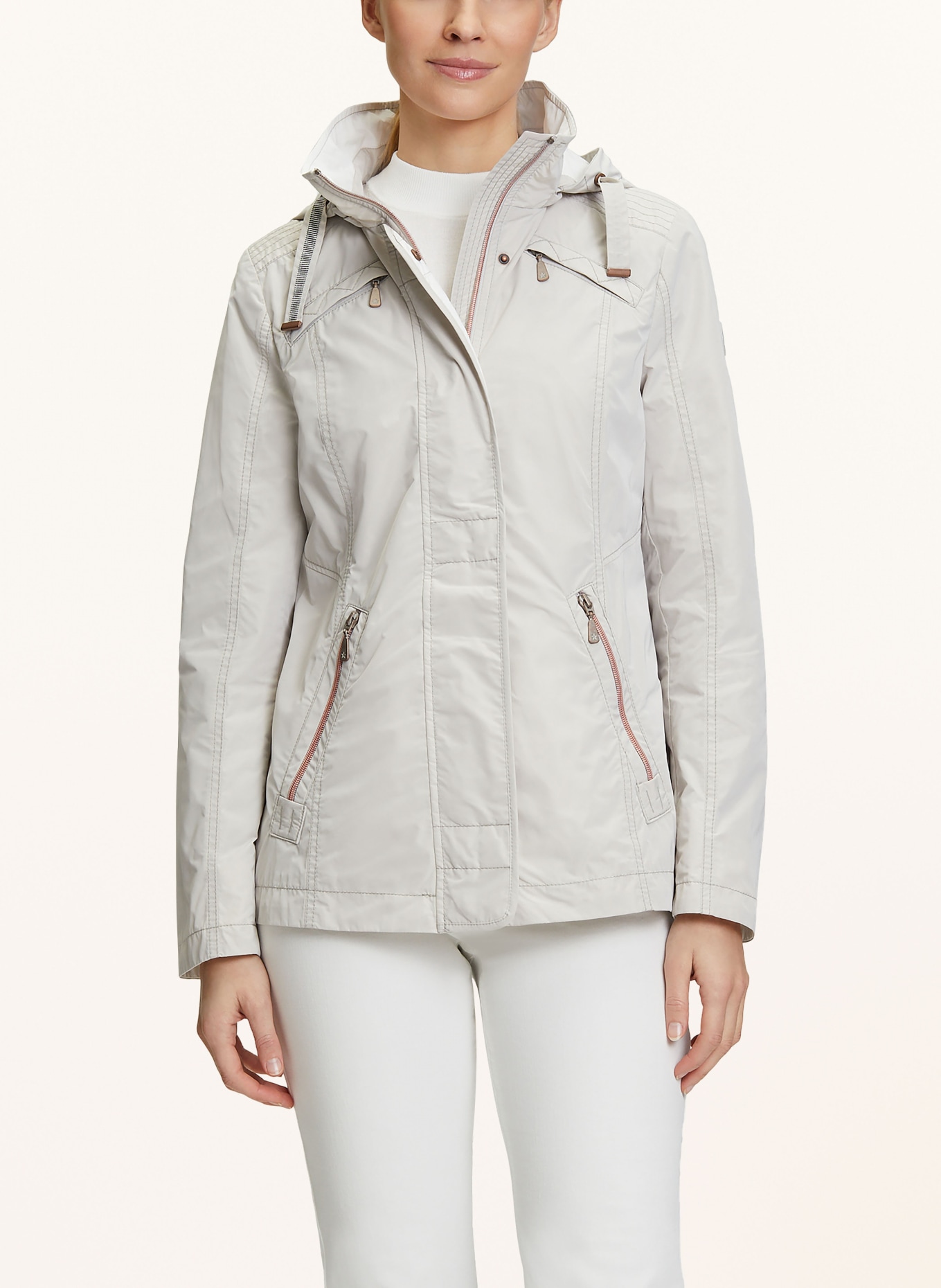 GIL BRET Rain jacket with detachable hood, Color: LIGHT GRAY (Image 2)