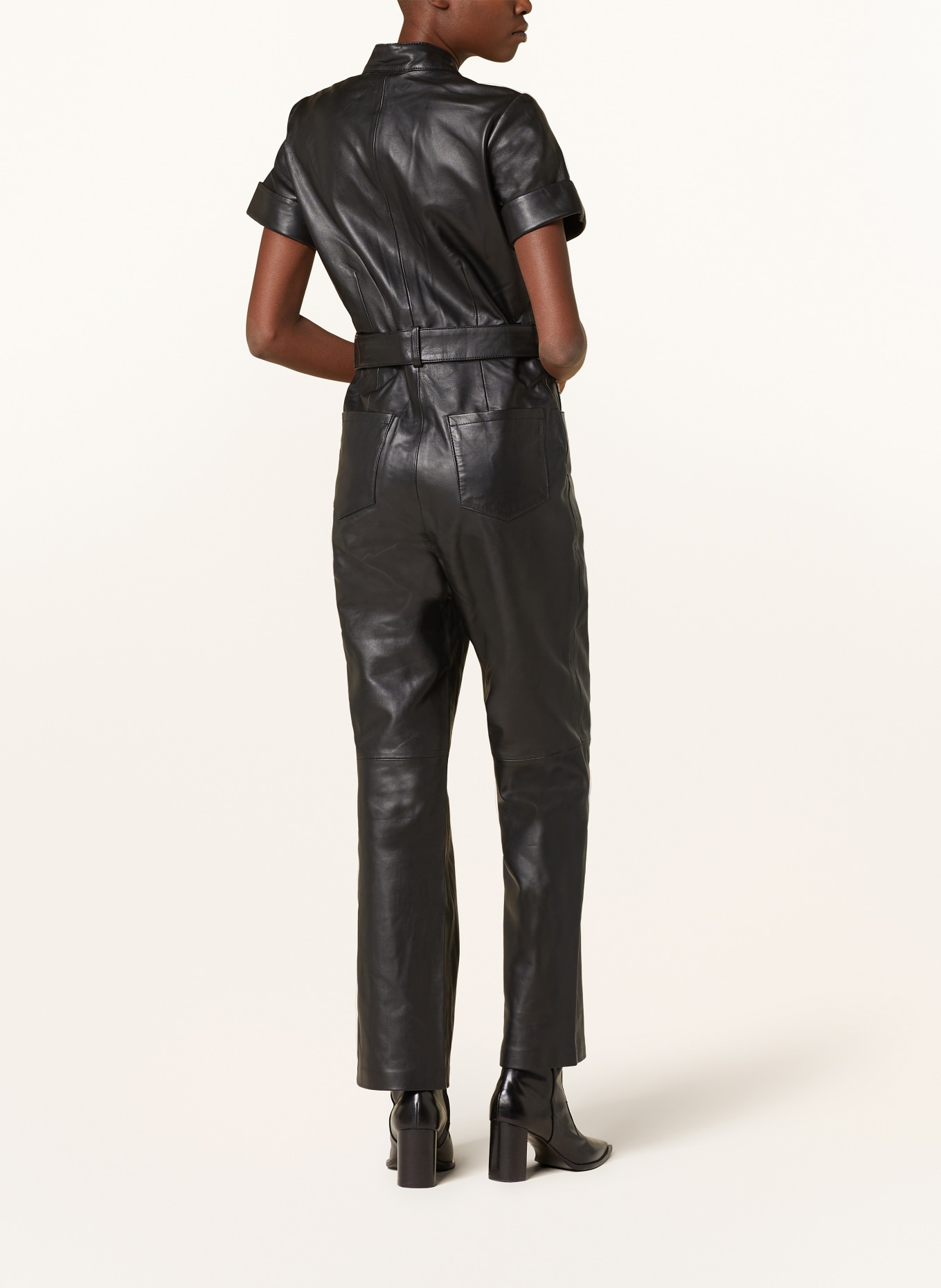 ROUGE VILA Leather jumpsuit, Color: BLACK (Image 3)