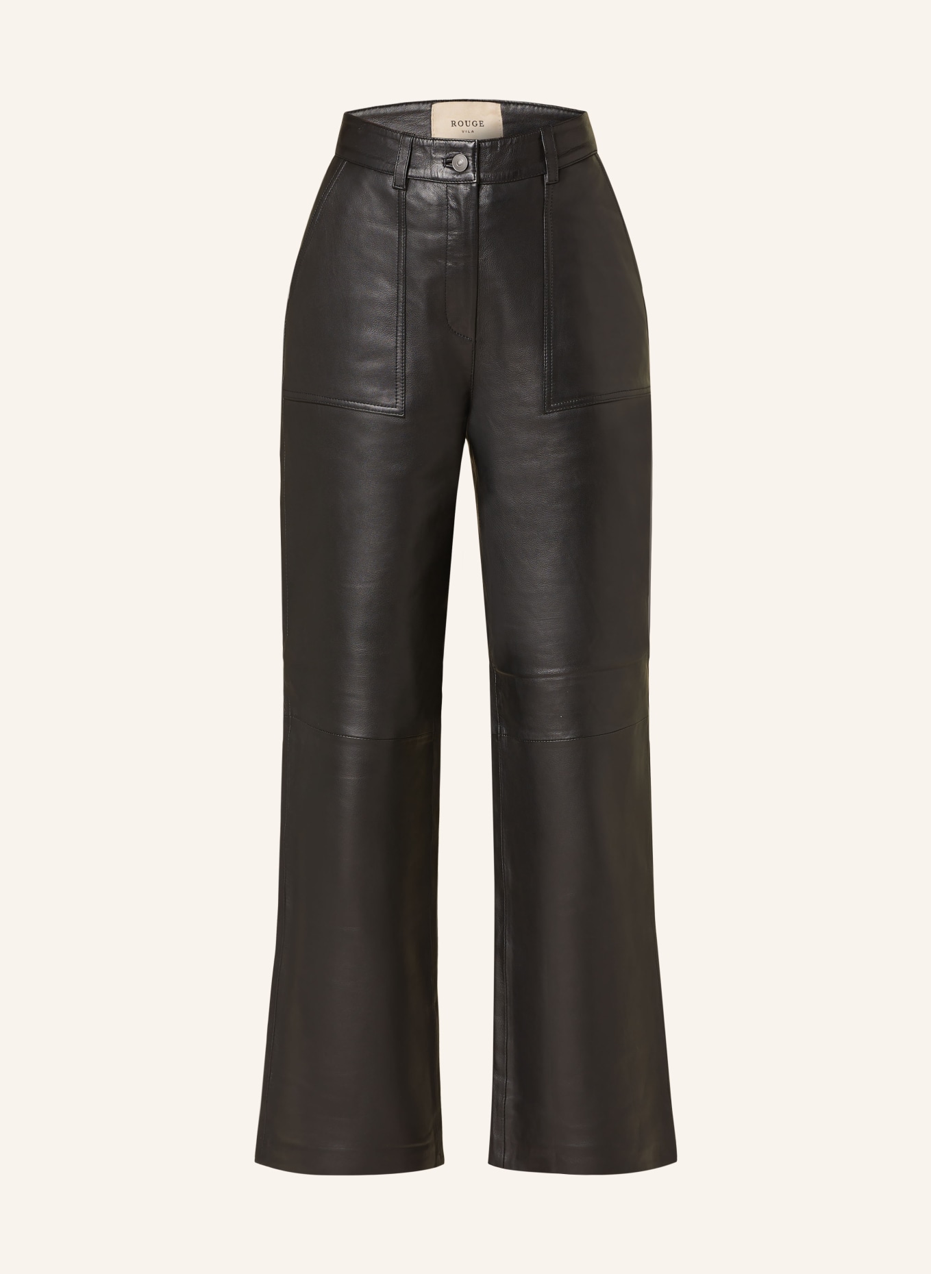 ROUGE VILA Leather trousers VITALIA, Color: BLACK (Image 1)