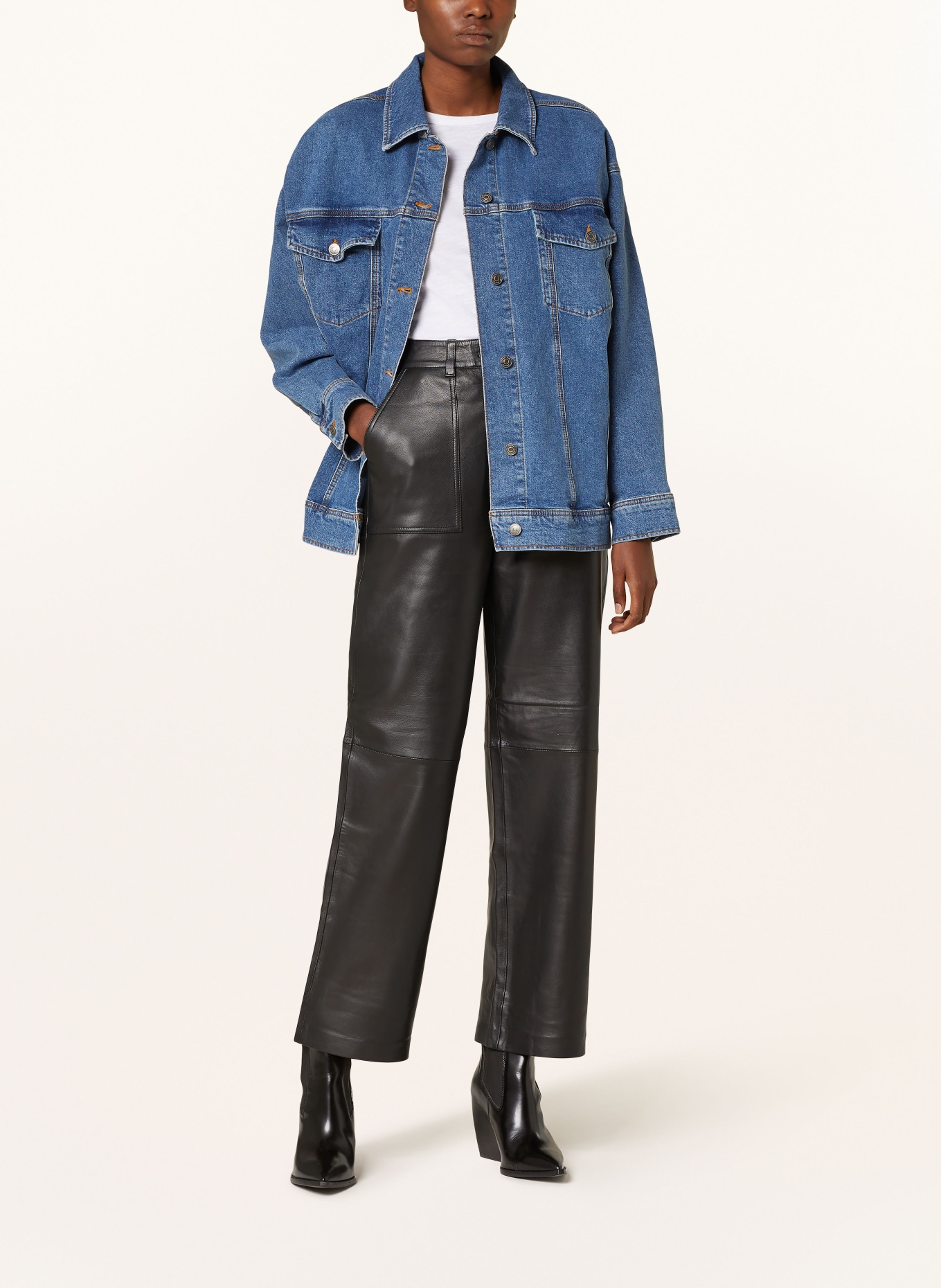 ROUGE VILA Leather trousers VITALIA, Color: BLACK (Image 2)