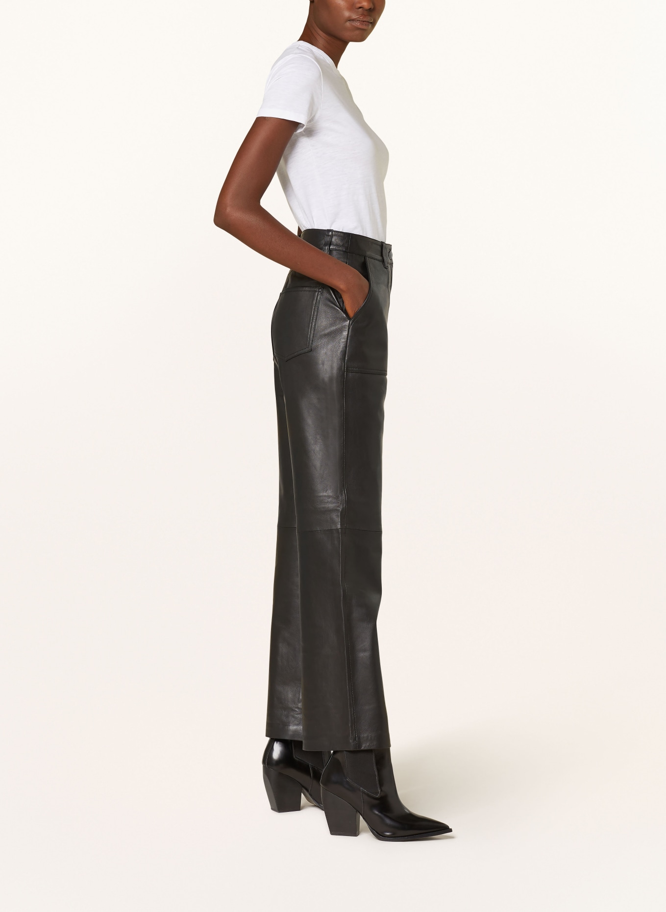 ROUGE VILA Leather trousers VITALIA, Color: BLACK (Image 4)