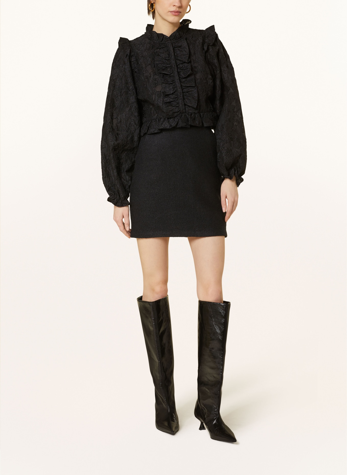 ROUGE VILA Bouclé skirt VIHAVANNAH, Color: BLACK (Image 2)
