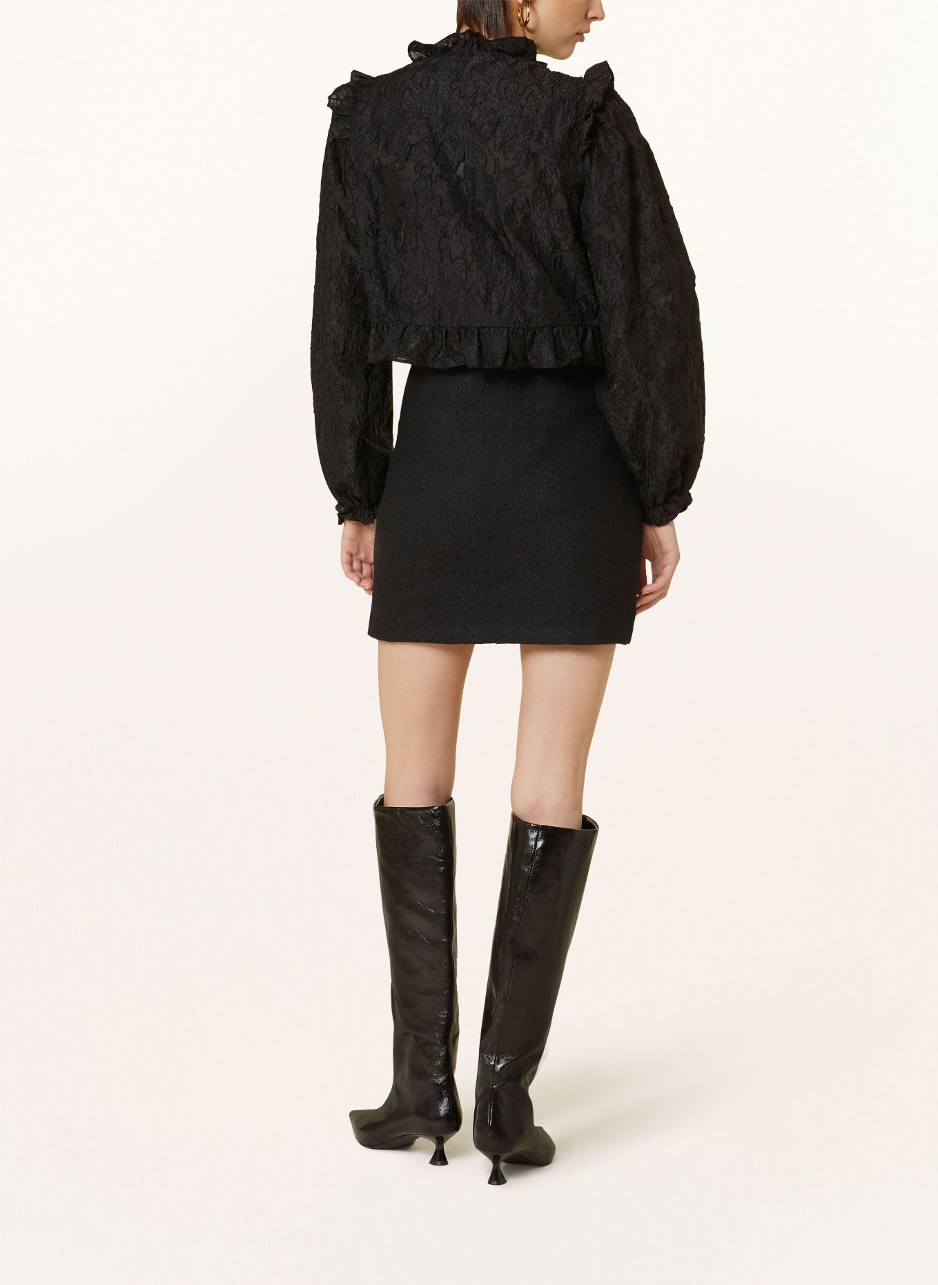 ROUGE VILA Bouclé skirt VIHAVANNAH, Color: BLACK (Image 3)