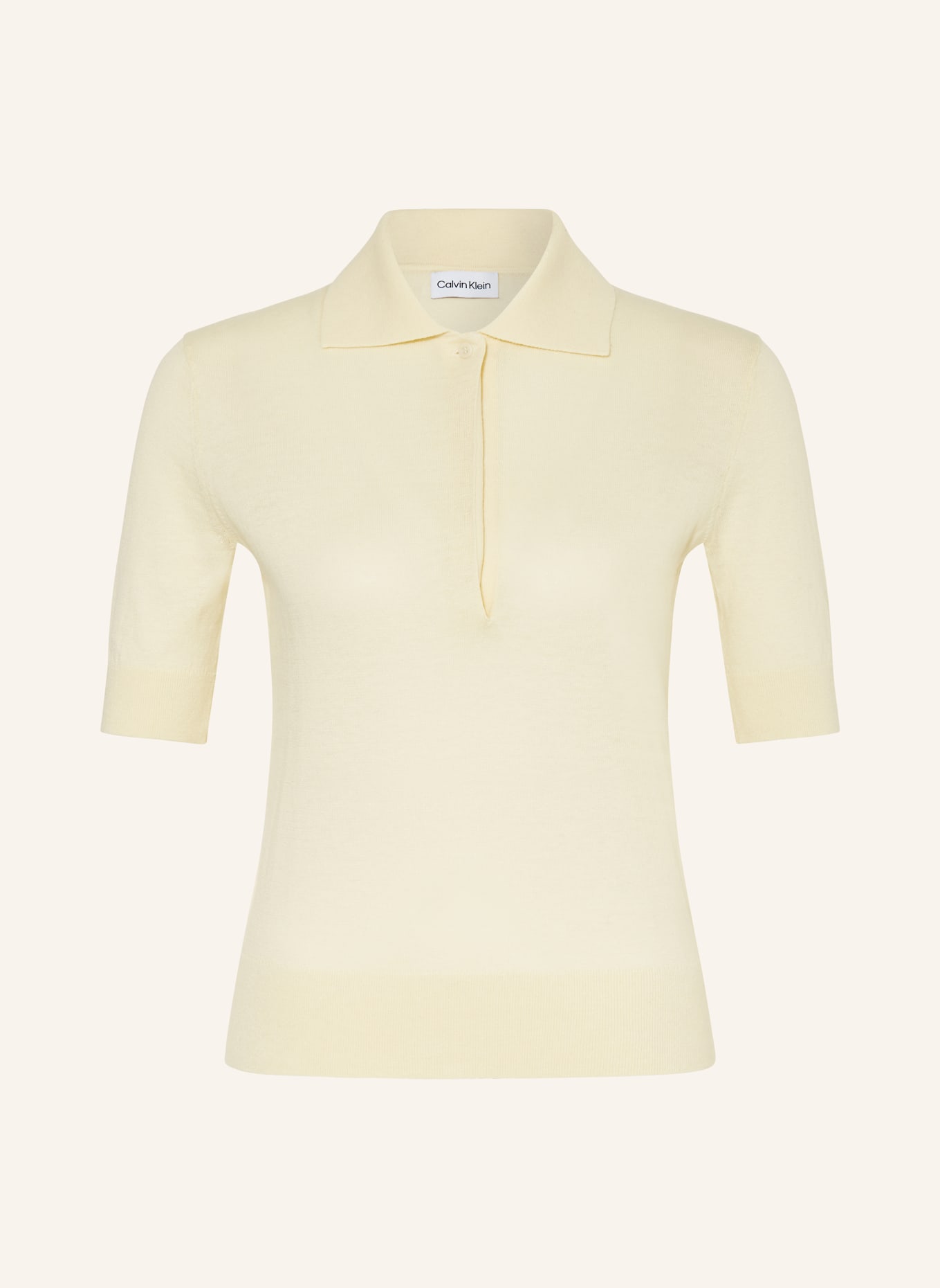 Calvin Klein Strick-Poloshirt, Farbe: HELLGELB (Bild 1)