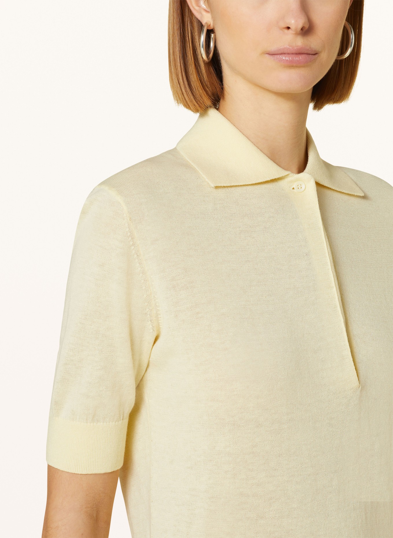 Calvin Klein Strick-Poloshirt, Farbe: HELLGELB (Bild 4)