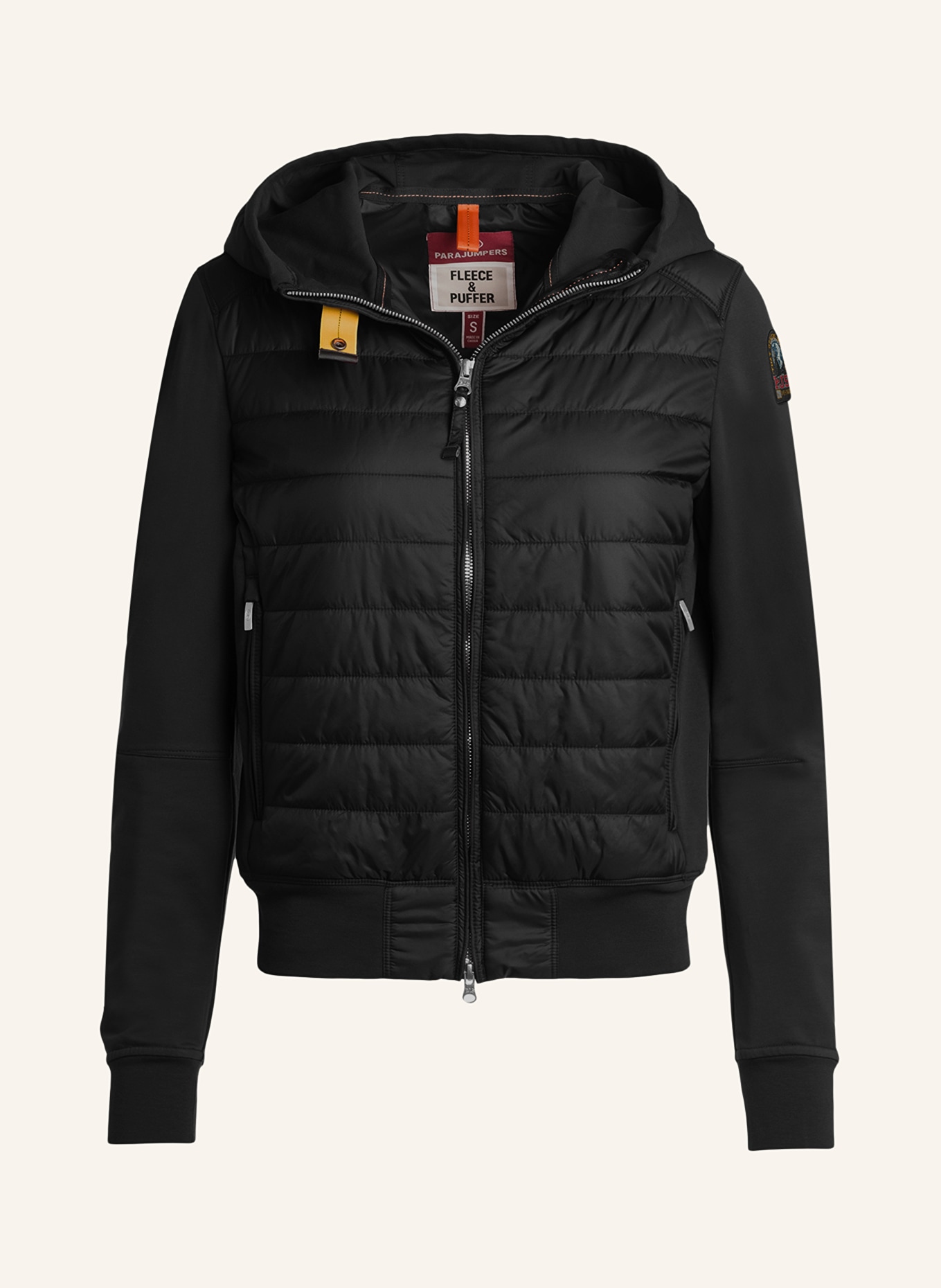 PARAJUMPERS Jacket CAELIE in mixed materials, Color: BLACK (Image 1)
