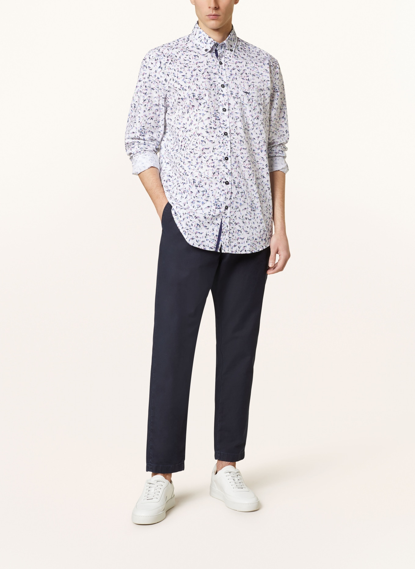 FYNCH-HATTON Shirt regular fit, Color: WHITE/ BLUE/ DARK PURPLE (Image 2)