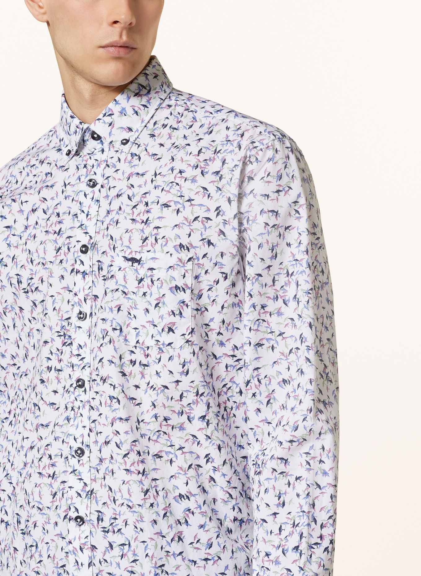 FYNCH-HATTON Shirt regular fit, Color: WHITE/ BLUE/ DARK PURPLE (Image 4)