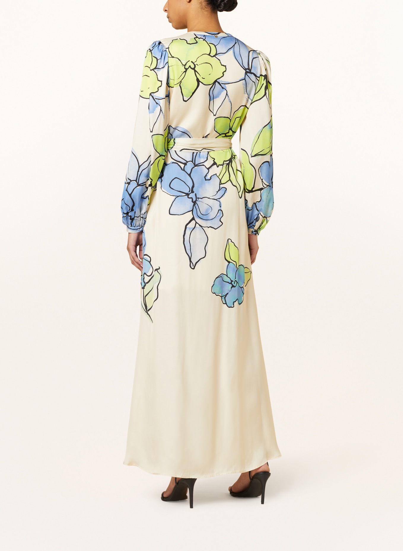FABIENNE CHAPOT Satin dress ERINA, Color: CREAM/ YELLOW/ BLUE (Image 3)