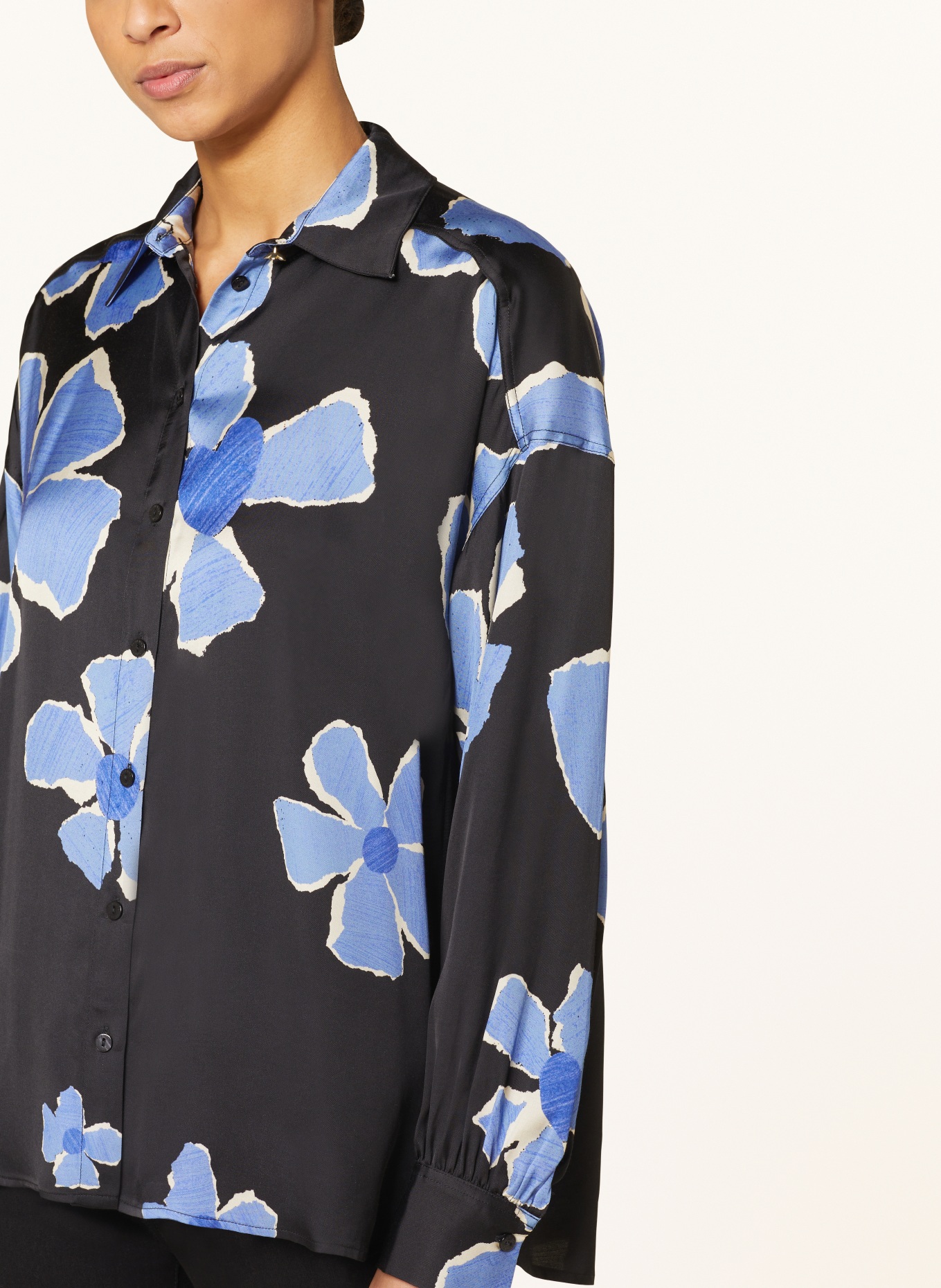 FABIENNE CHAPOT Shirt blouse GABRIEL, Color: BLACK/ BLUE (Image 4)