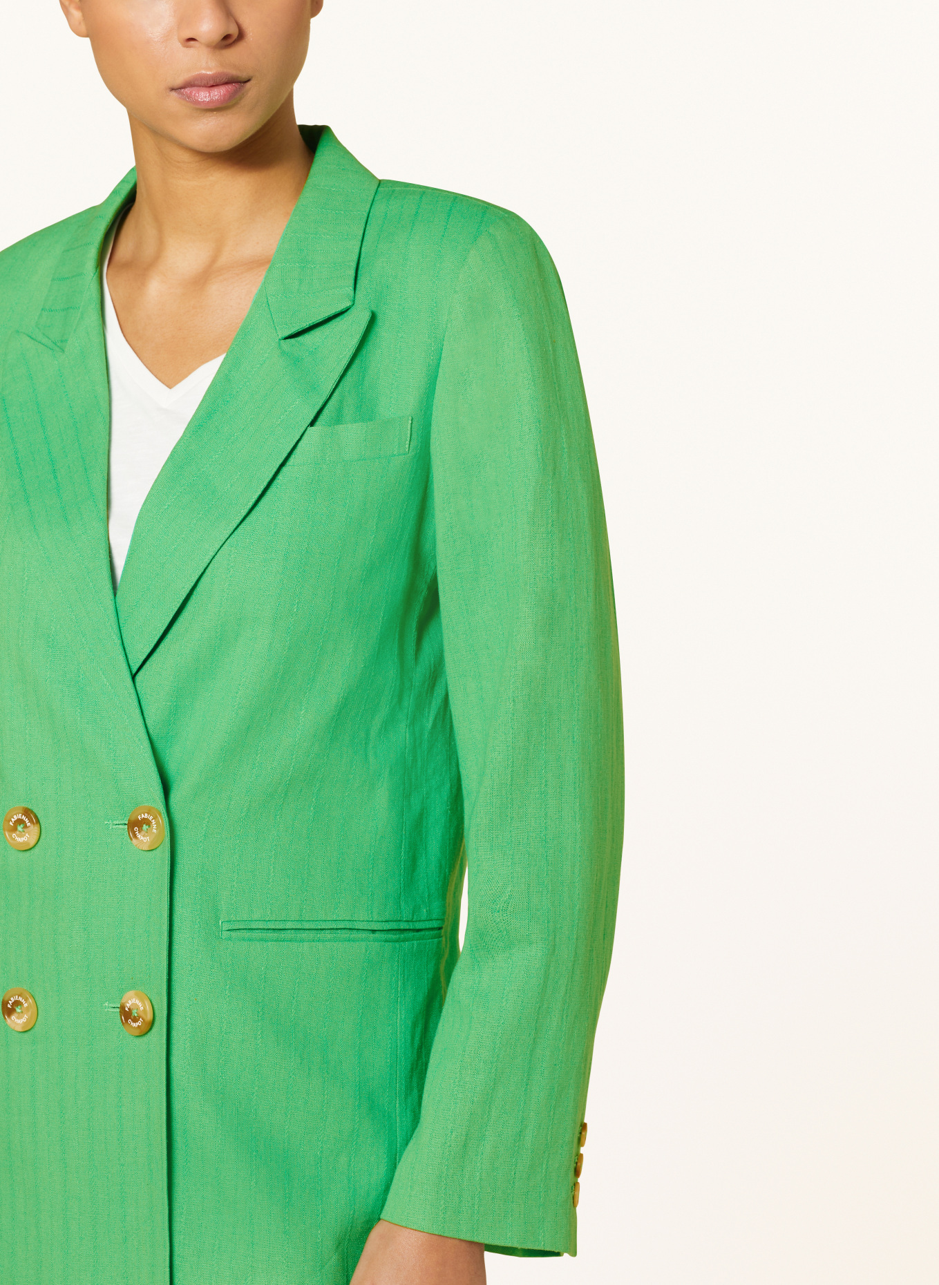 FABIENNE CHAPOT Blazer ROGER with linen, Color: GREEN (Image 4)