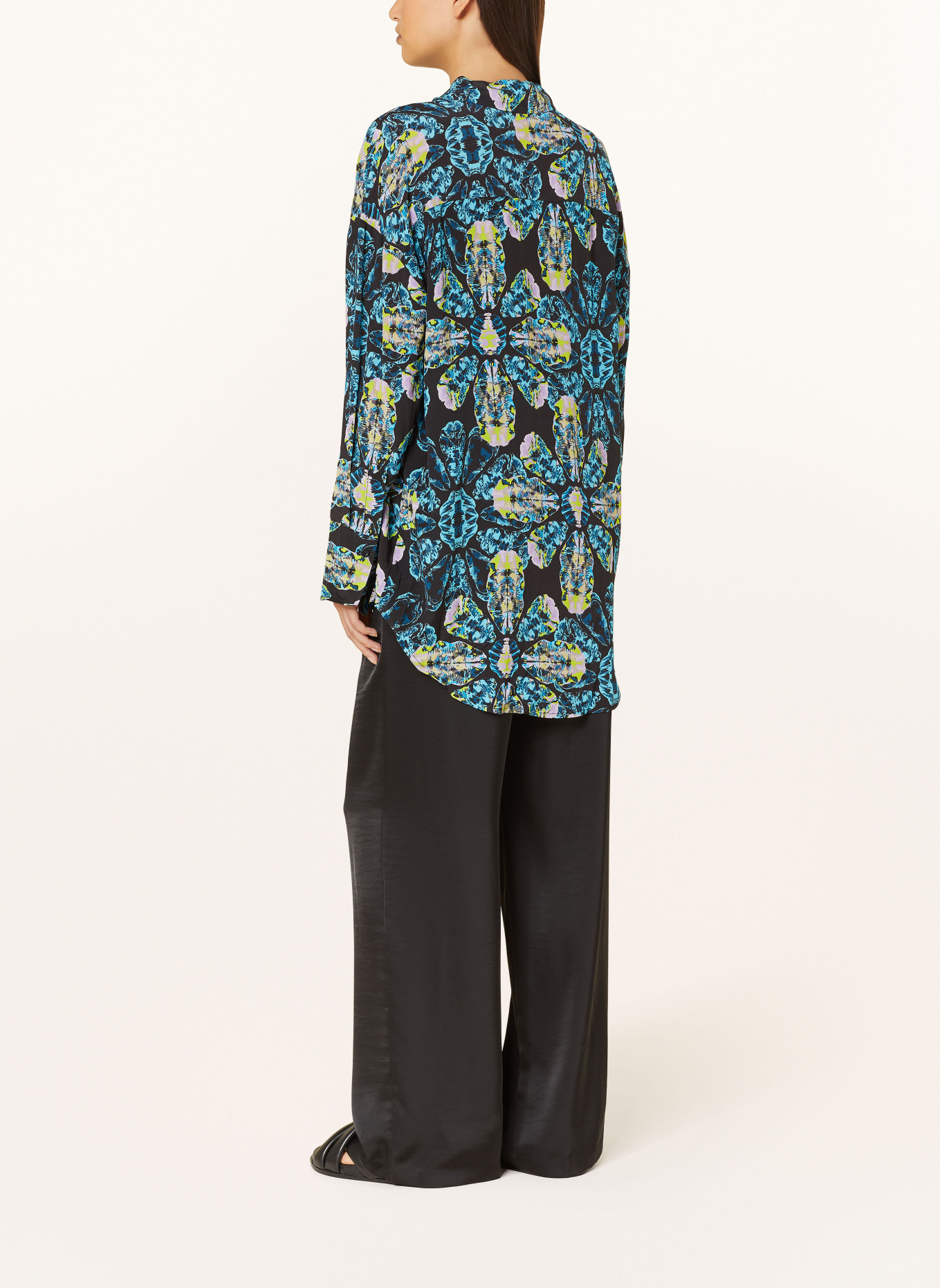COLOURFUL REBEL Shirt blouse TALIA, Color: BLACK/ BLUE/ YELLOW (Image 3)