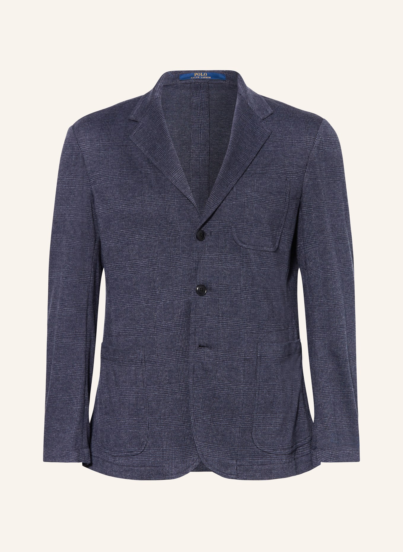 POLO RALPH LAUREN Jersey jacket GLENPLAID comfort fit, Color: BLUE/ DARK BLUE (Image 1)