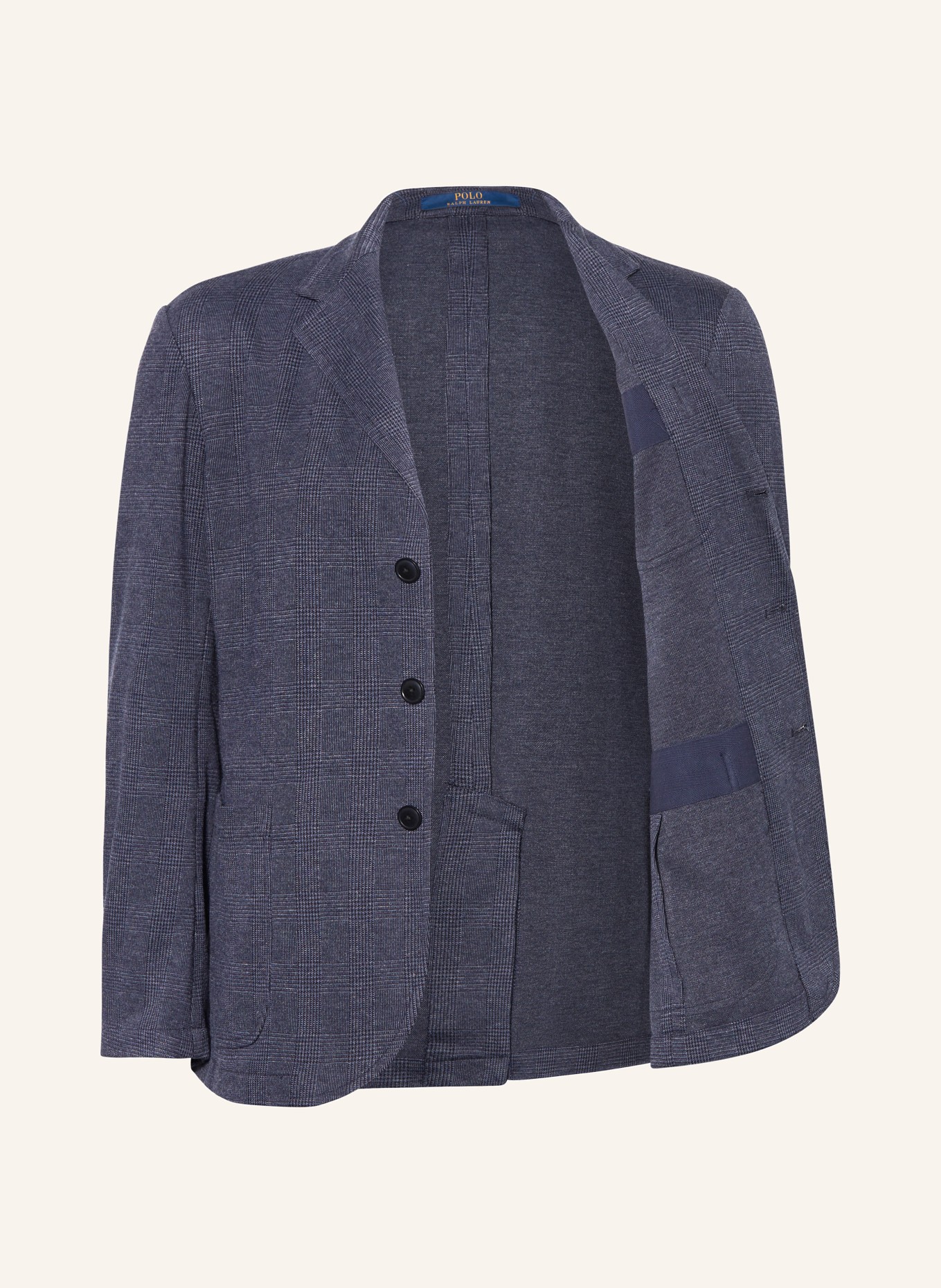 POLO RALPH LAUREN Jersey jacket GLENPLAID comfort fit, Color: BLUE/ DARK BLUE (Image 4)
