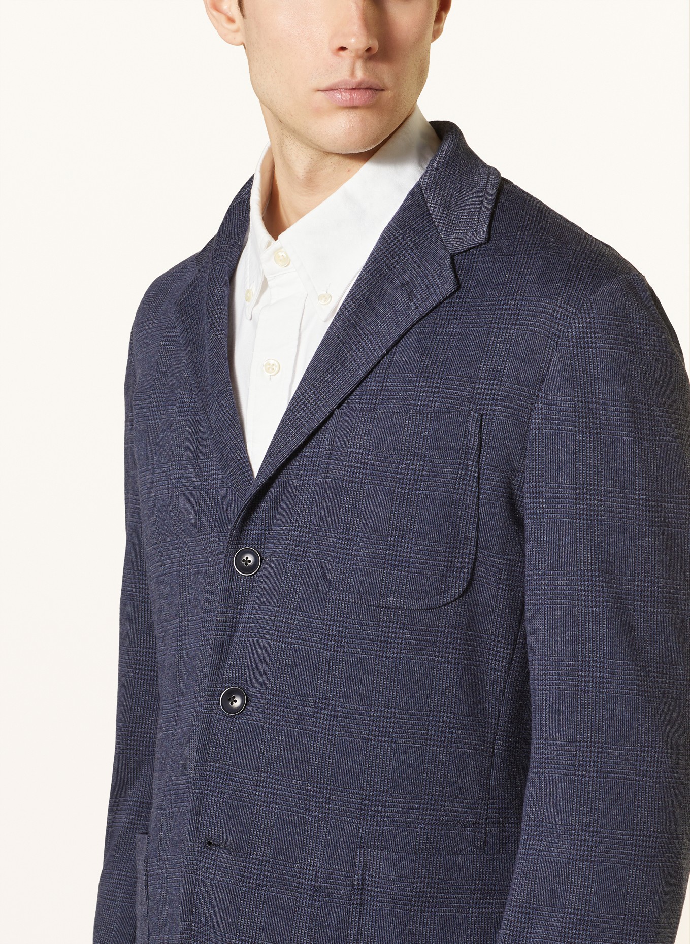 POLO RALPH LAUREN Jersey jacket GLENPLAID comfort fit, Color: BLUE/ DARK BLUE (Image 5)