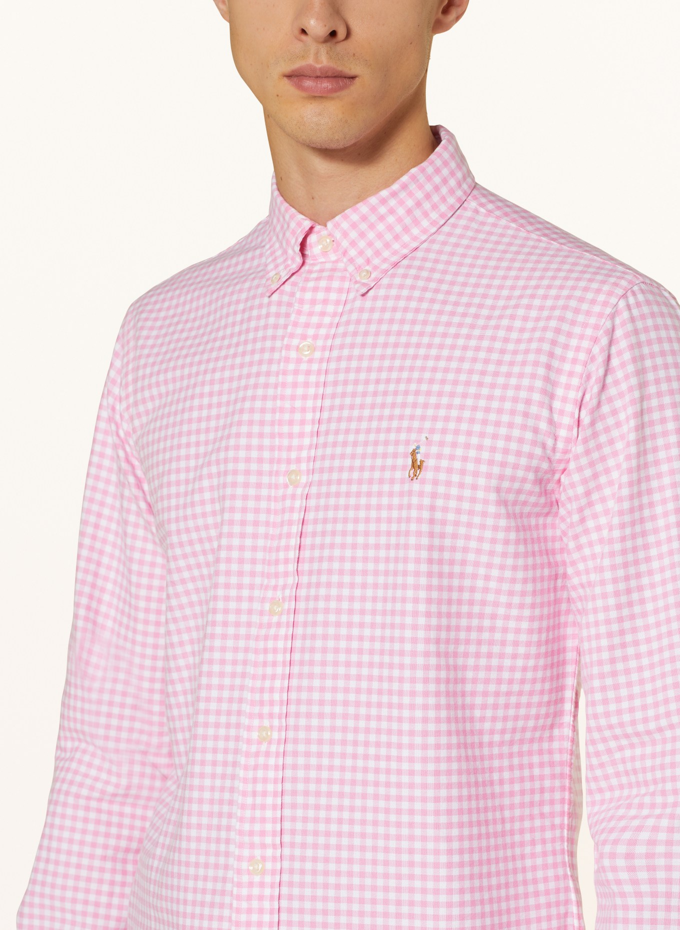 POLO RALPH LAUREN Oxford shirt custom fit, Color: PINK/ WHITE (Image 4)