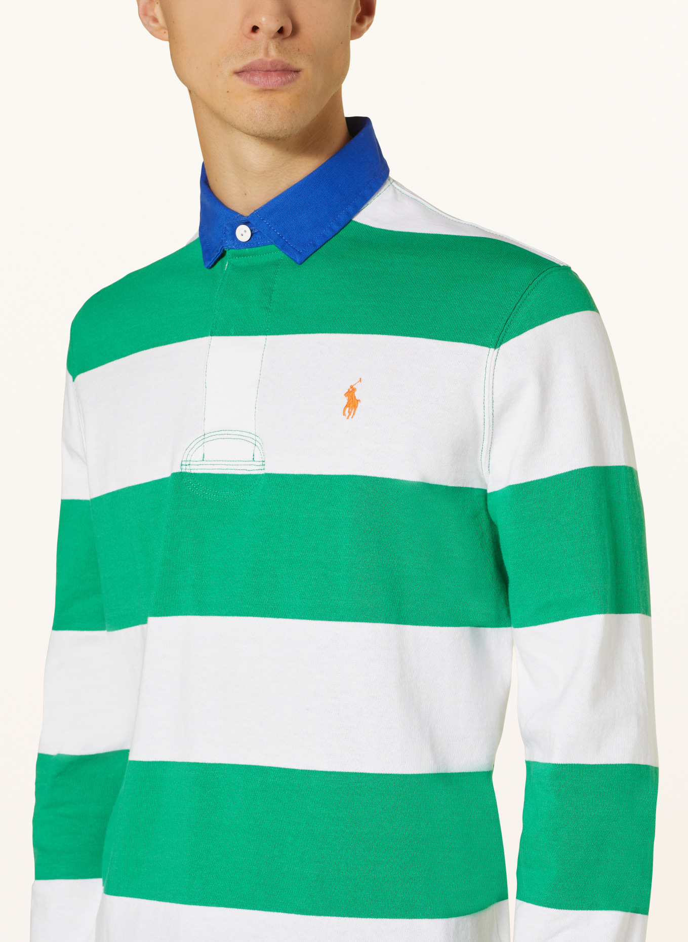 POLO RALPH LAUREN Jersey-Poloshirt Classic Fit, Farbe: GRÜN/ WEISS (Bild 4)