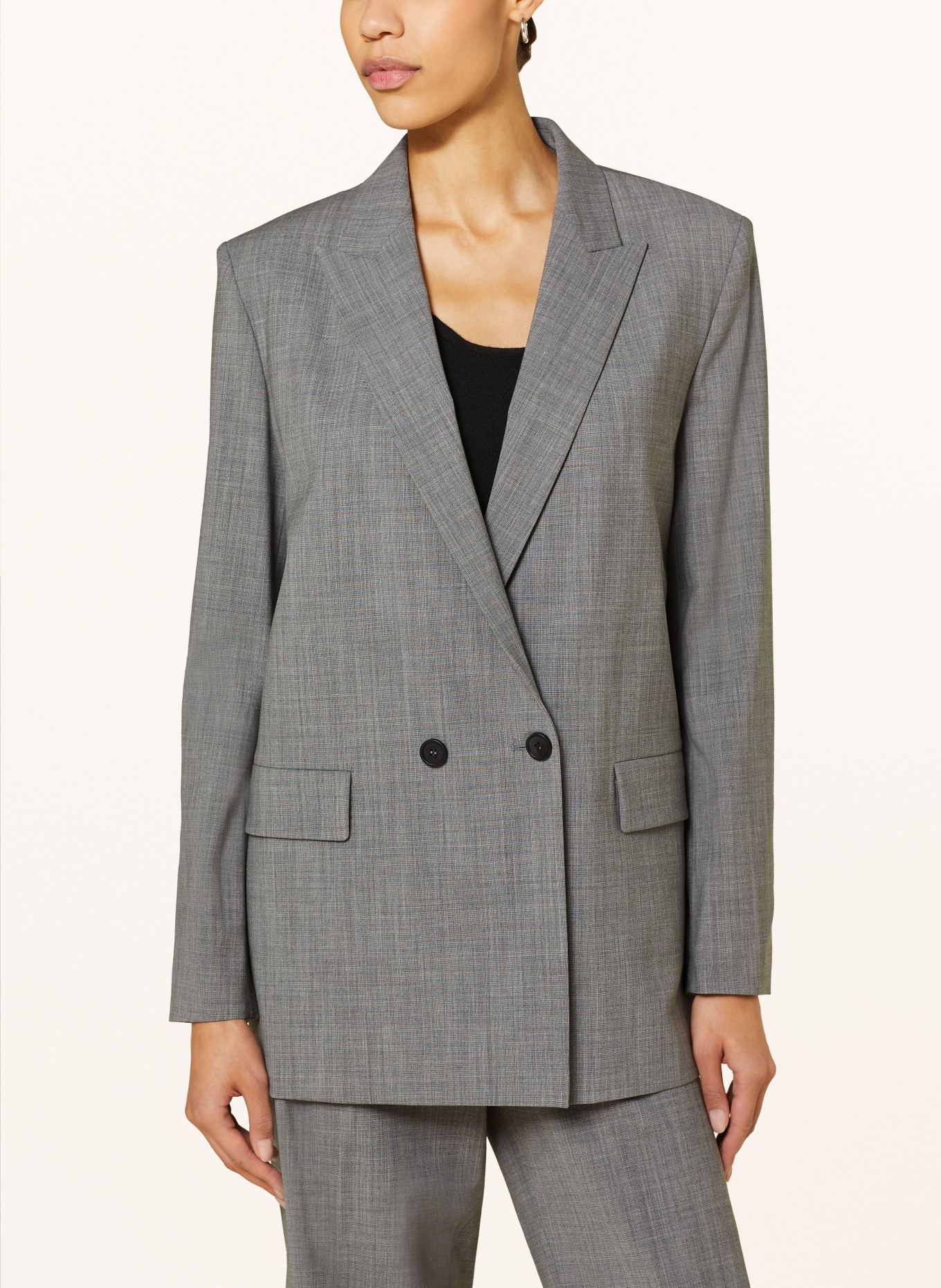 FABIANA FILIPPI Long blazer, Color: GRAY (Image 4)