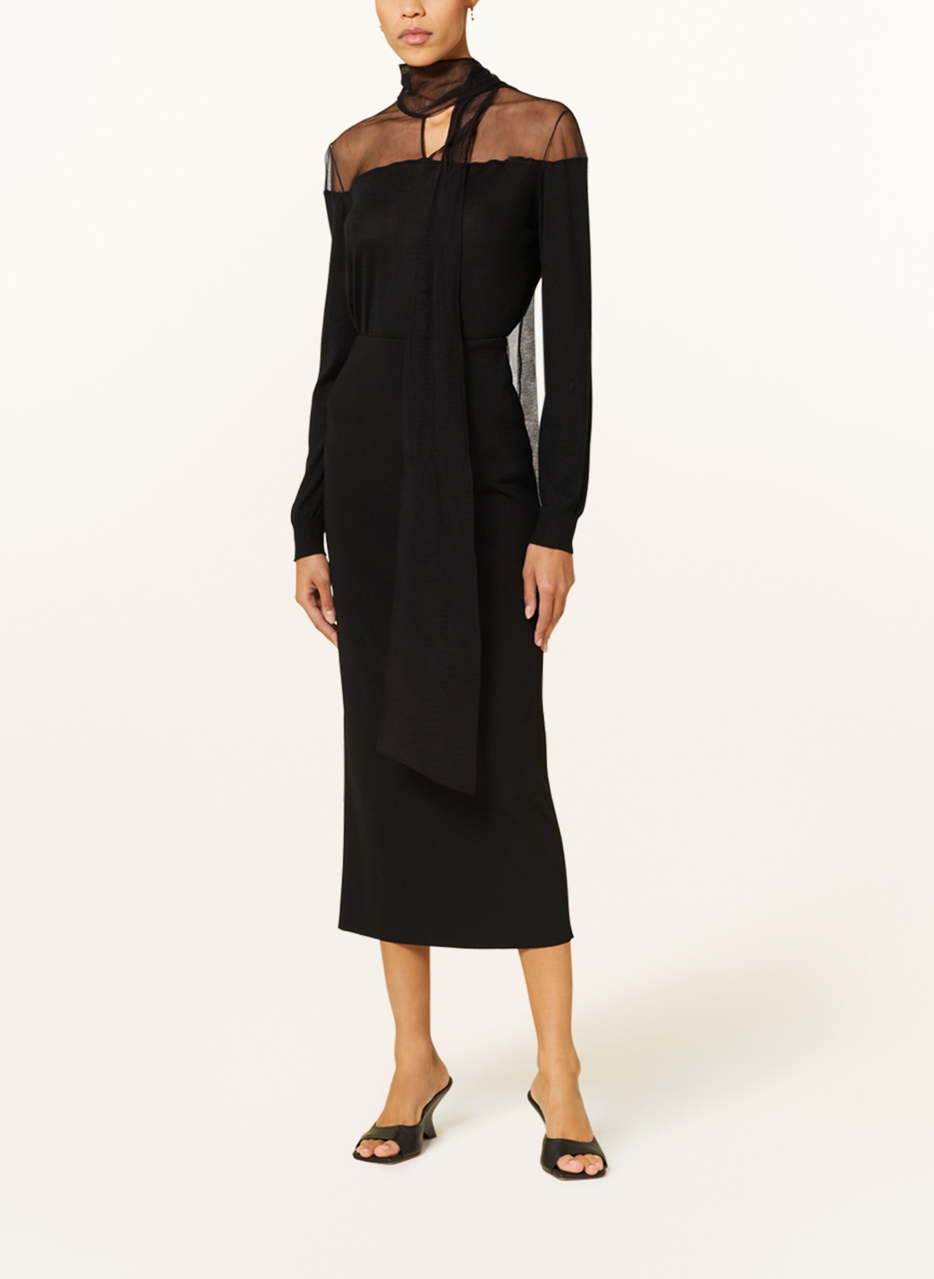 FABIANA FILIPPI Jersey skirt, Color: BLACK (Image 2)