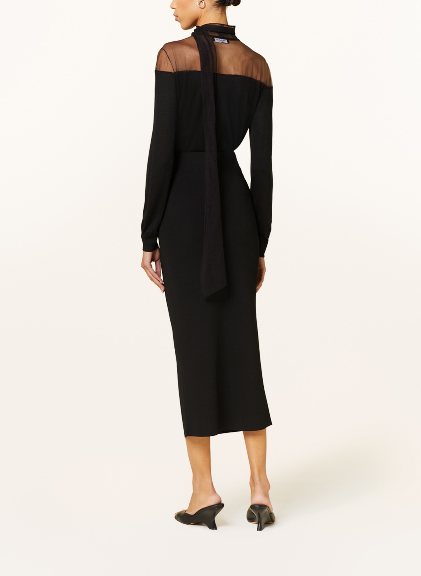 FABIANA FILIPPI Jersey skirt, Color: BLACK (Image 3)
