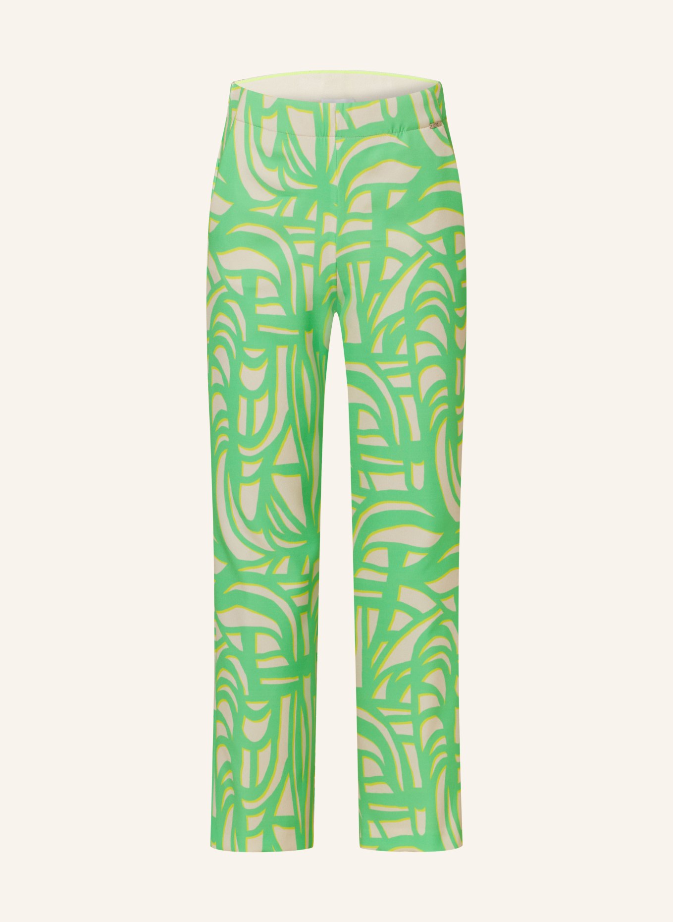 CINQUE 7/8 trousers CISILHOUETTA, Color: LIGHT GREEN/ CREAM/ YELLOW (Image 1)