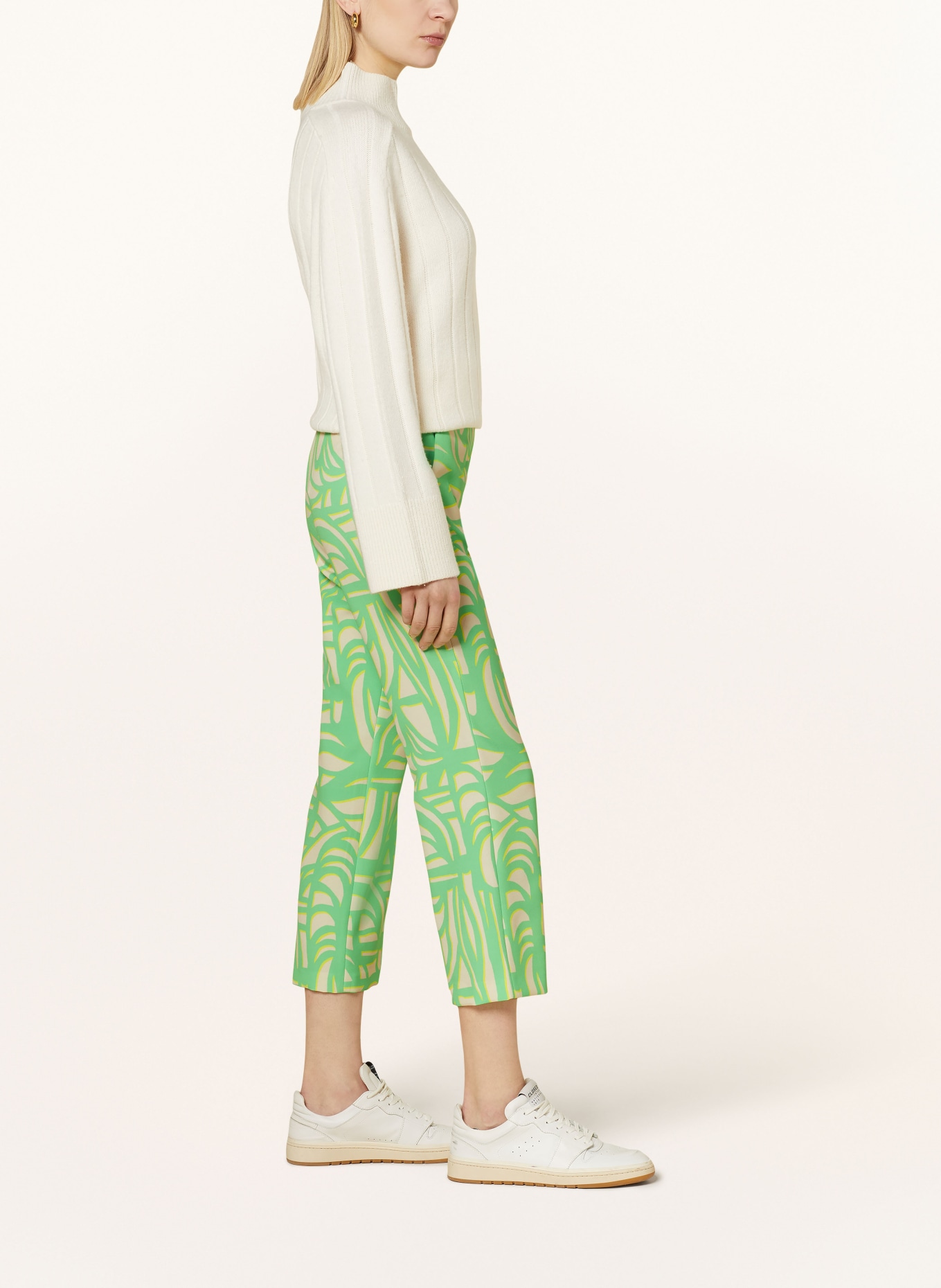 CINQUE 7/8 trousers CISILHOUETTA, Color: LIGHT GREEN/ CREAM/ YELLOW (Image 4)