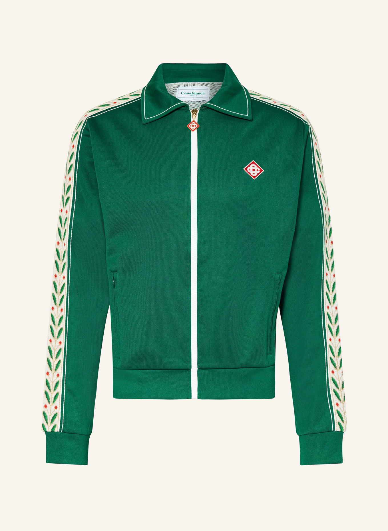 Casablanca Training jacket LAUREL, Color: DARK GREEN/ RED/ BEIGE (Image 1)