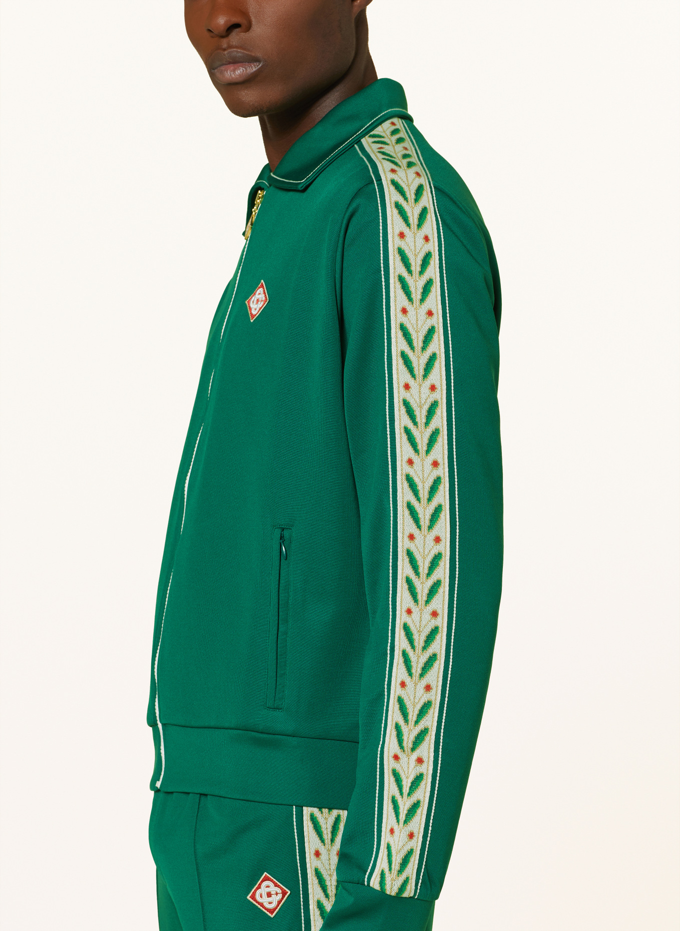 Casablanca Training jacket LAUREL, Color: DARK GREEN/ RED/ BEIGE (Image 4)