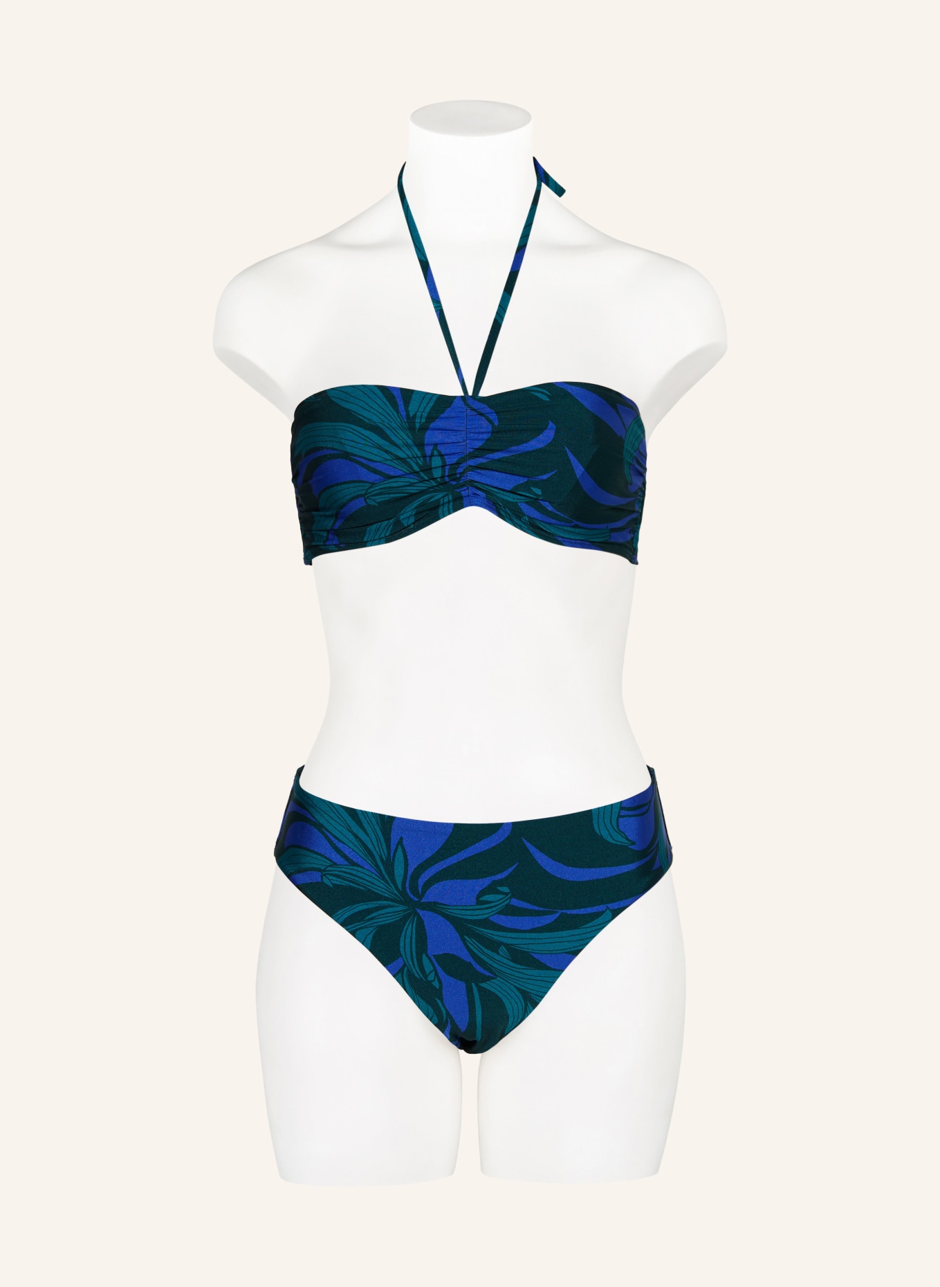 JETS Australia Bandeau bikini top QUEEN OF THE NIGHT, Color: DARK GREEN/ BLUE (Image 2)