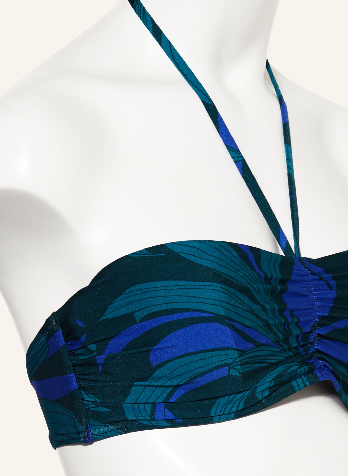 JETS Australia Bandeau bikini top QUEEN OF THE NIGHT, Color: DARK GREEN/ BLUE (Image 4)