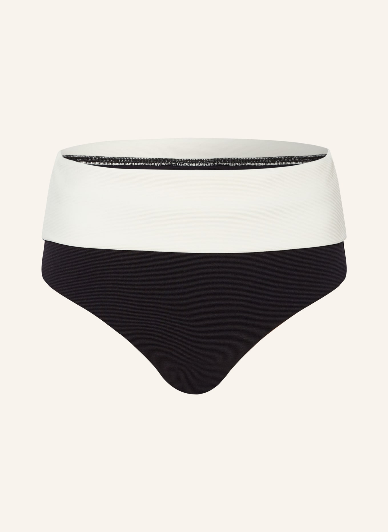JETS Australia High-waist bikini bottoms ISLA RIB, Color: BLACK/ CREAM (Image 1)