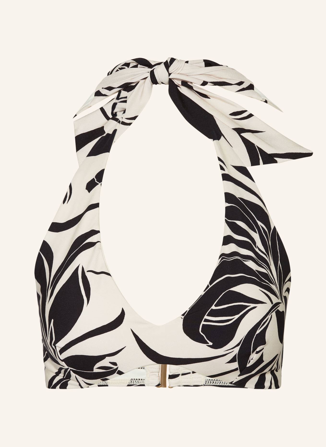 JETS Australia Halter neck bikini top QUEEN OF THE NIGHT, Color: CREAM/ BLACK (Image 1)