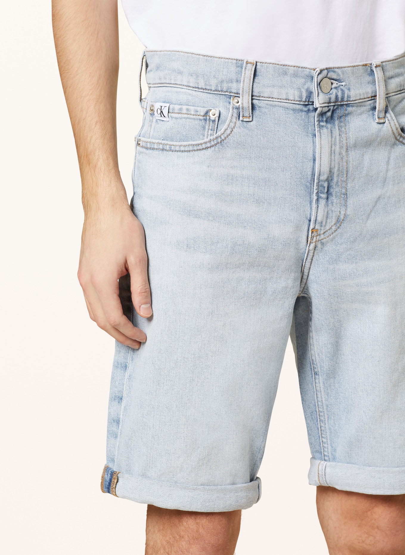 Calvin Klein Jeans Szorty jeansowe slim fit, Kolor: 1AA Denim Light (Obrazek 5)